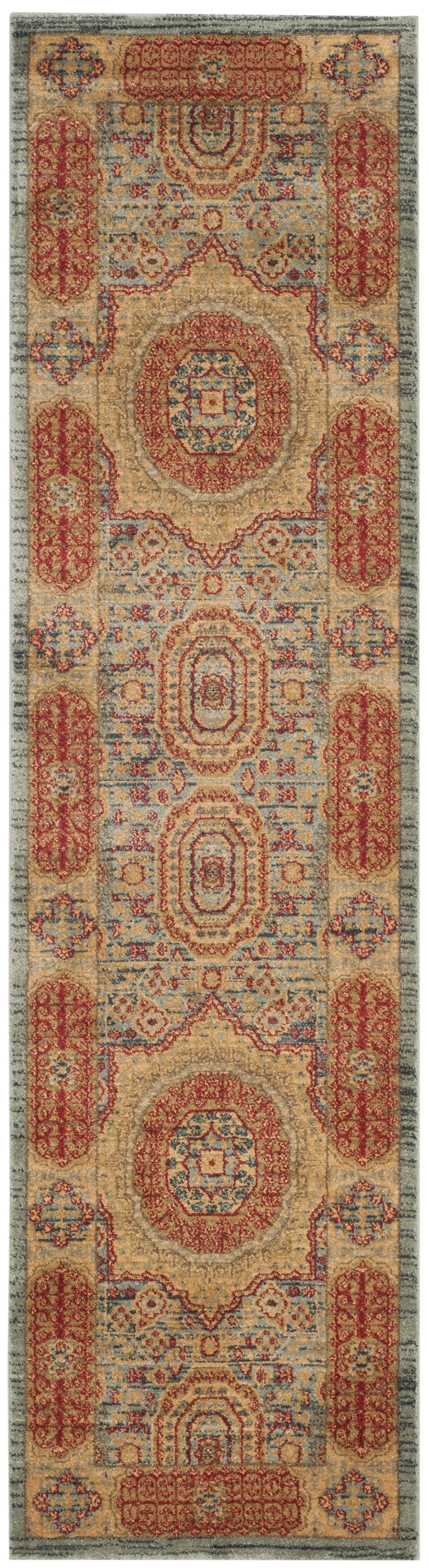 Mahal MAH622 Power Loomed Runner Rug - Navy/Red - 2'2"x10' - Safavieh.