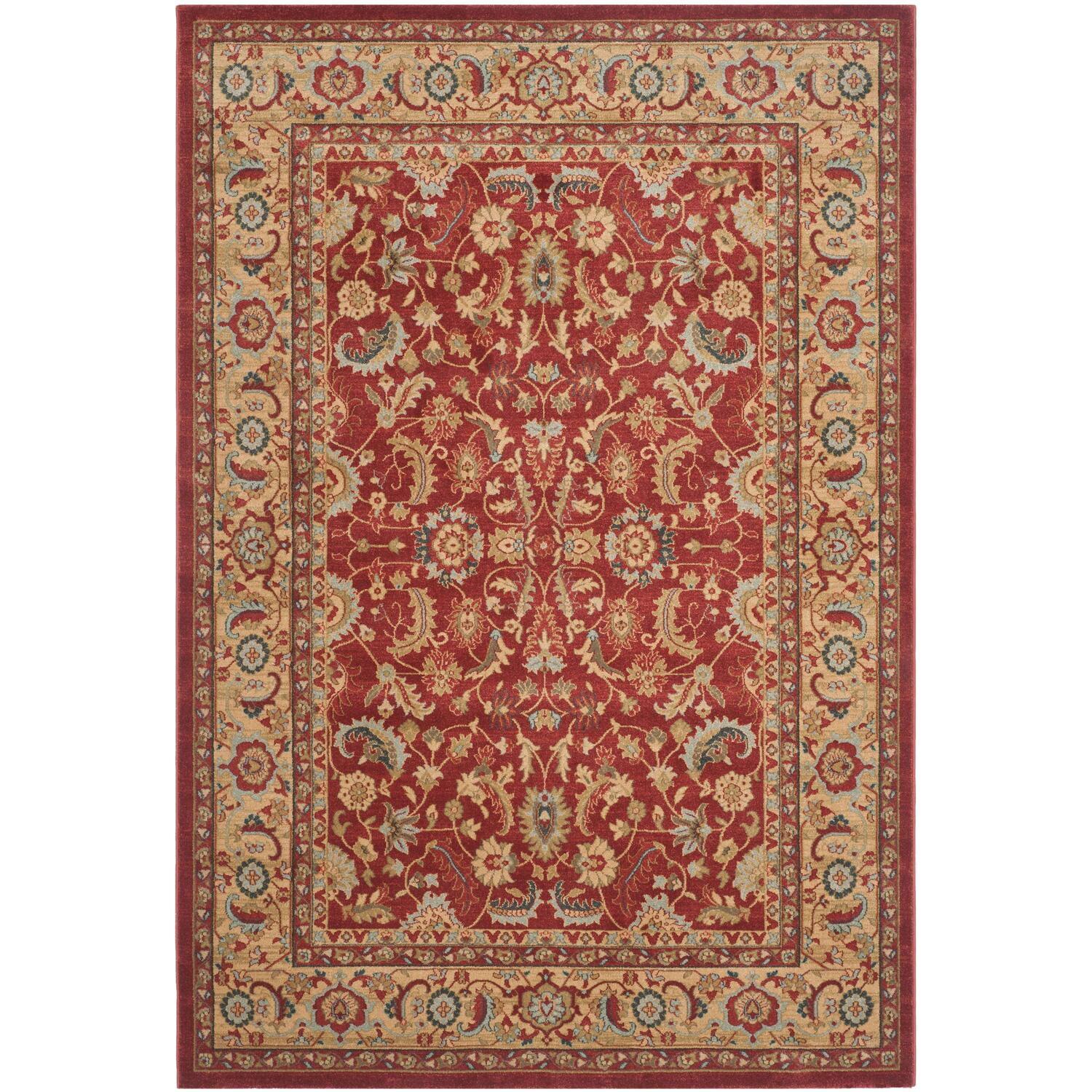 Mahal MAH699 Power Loomed Indoor Area Rug - Red/Natural - 6'7"x9'2" - Safavieh.