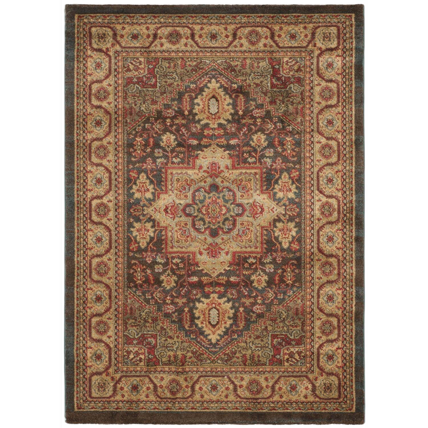 Mahal MAH656 Power Loomed Indoor Area Rug - Navy/Natural - 4'x5'7" - Safavieh.