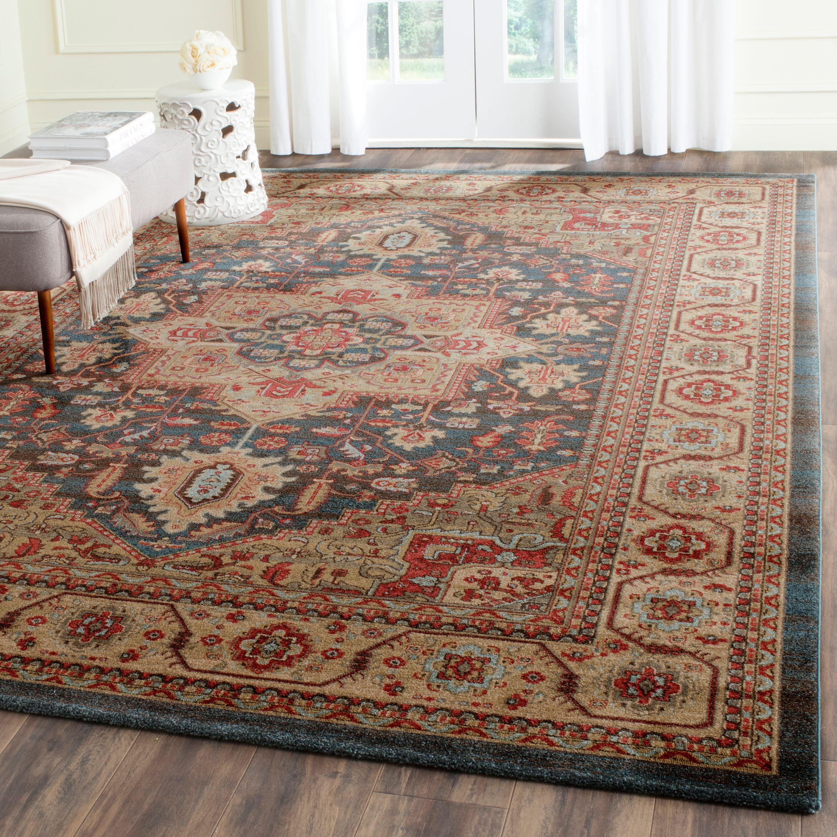 Mahal MAH656 Power Loomed Indoor Area Rug - Navy/Natural - 8'x10' - Safavieh.