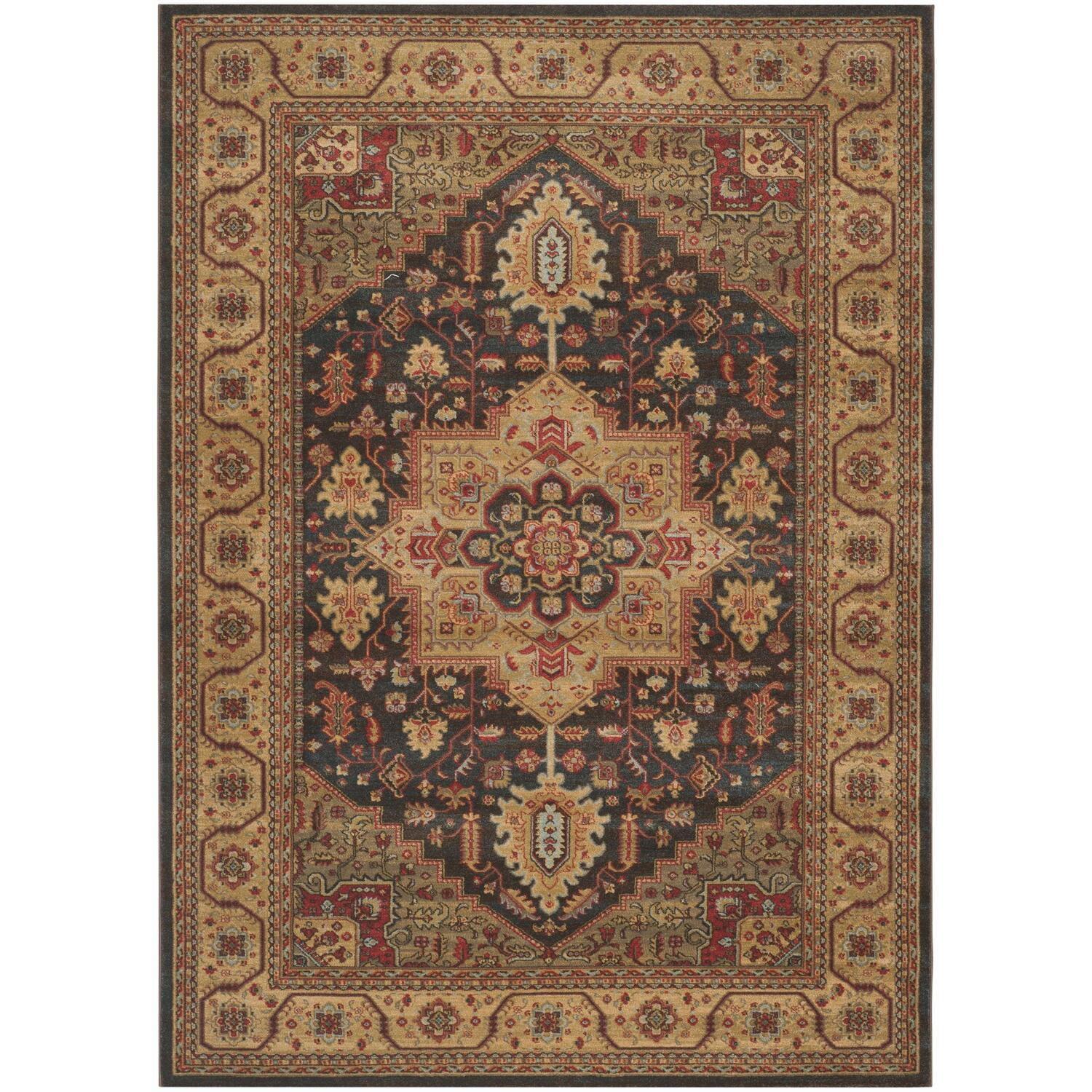 Mahal MAH656 Power Loomed Indoor Area Rug - Navy/Natural - 8'x11' - Safavieh.