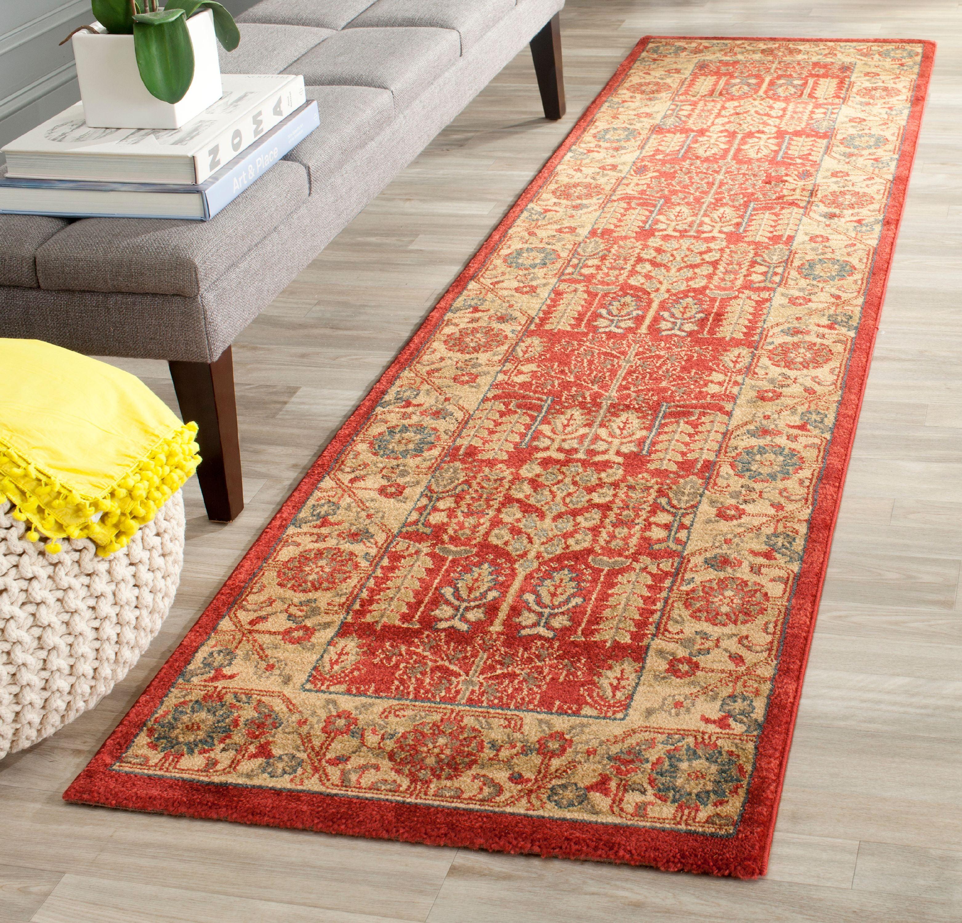 Mahal MAH698 Power Loomed Indoor Runner Rug - Red/Natural - 2'2"x12' - Safavieh.