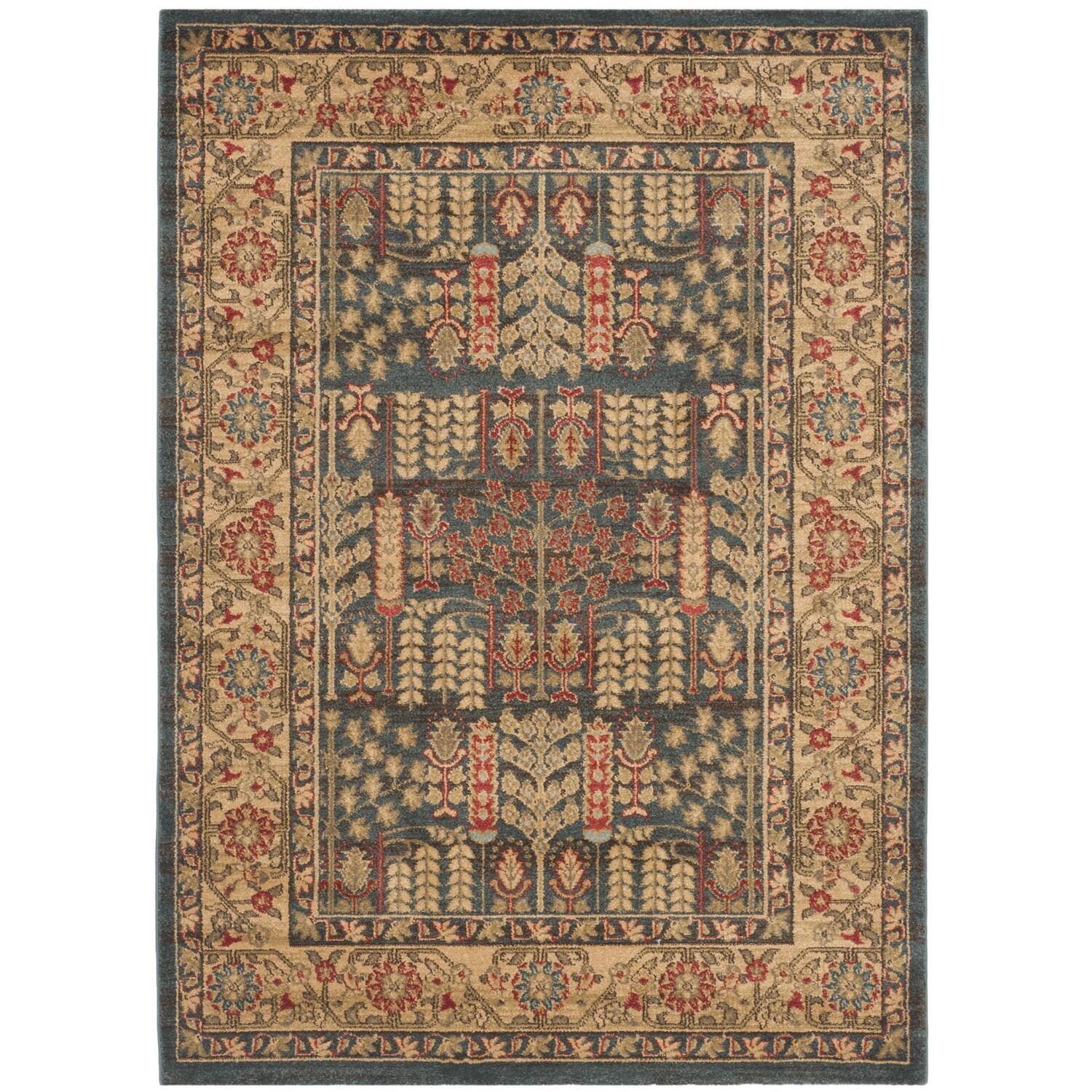 Mahal MAH697 Power Loomed Indoor Area Rug - Navy/Natural - 4'x5'7" - Safavieh.