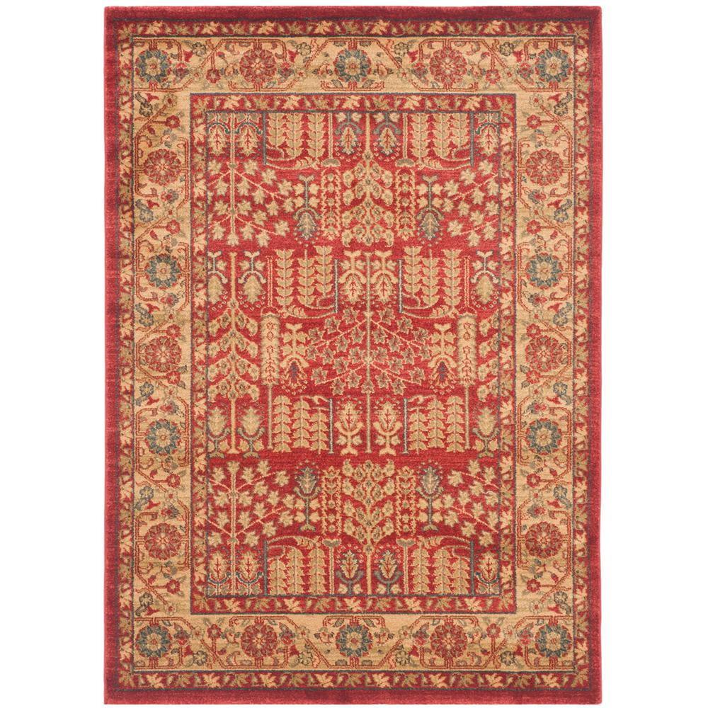 Mahal MAH697 Power Loomed Indoor Area Rug - Red/Natural - 4'x5'7" - Safavieh.