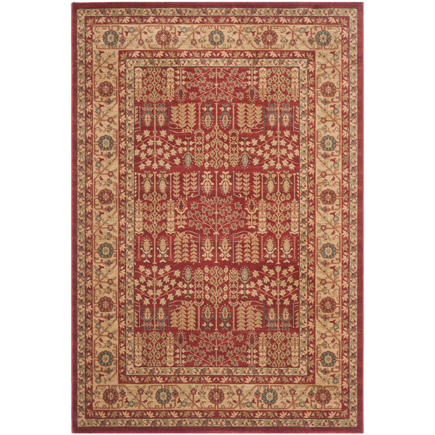 Mahal MAH697 Power Loomed Indoor Area Rug - Red/Natural - 6'7"x9'2" - Safavieh.