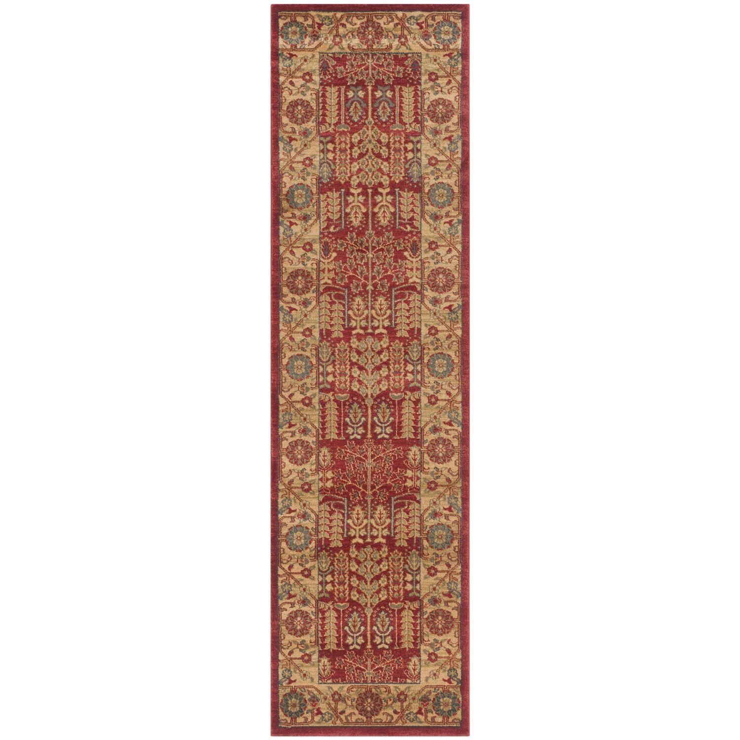 Mahal MAH697 Power Loomed Indoor Runner Rug - Red/Natural - 2'2"x8' - Safavieh.