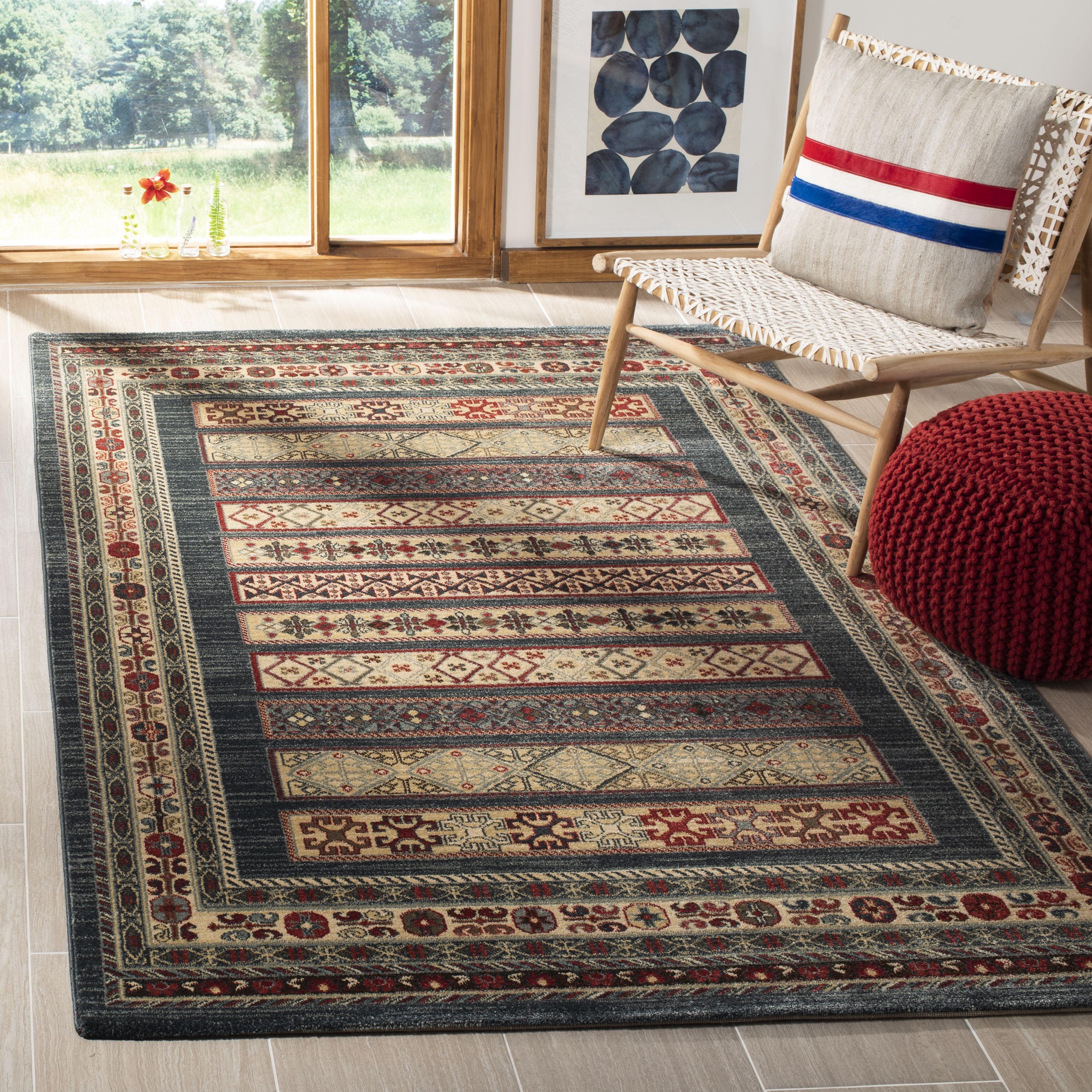 Mahal MAH636 Power Loomed Area Rug - Navy/Creme - 6'7"x6'7" - Safavieh.
