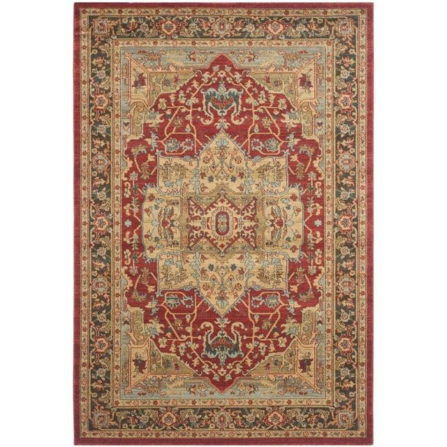 Mahal MAH625 Power Loomed Area Rug - Natural/Navy - 5'1"x7'7" - Safavieh.