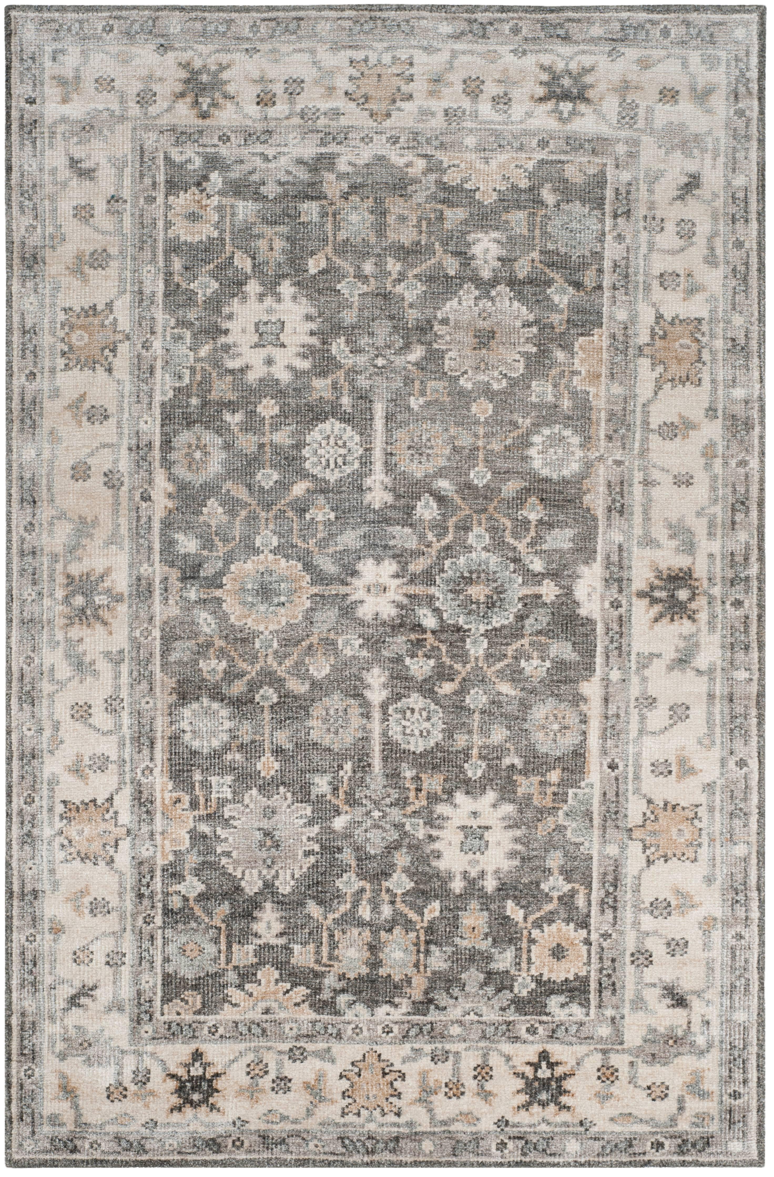 Ivory Elegance 5' x 8' Hand-Knotted Wool & Viscose Area Rug