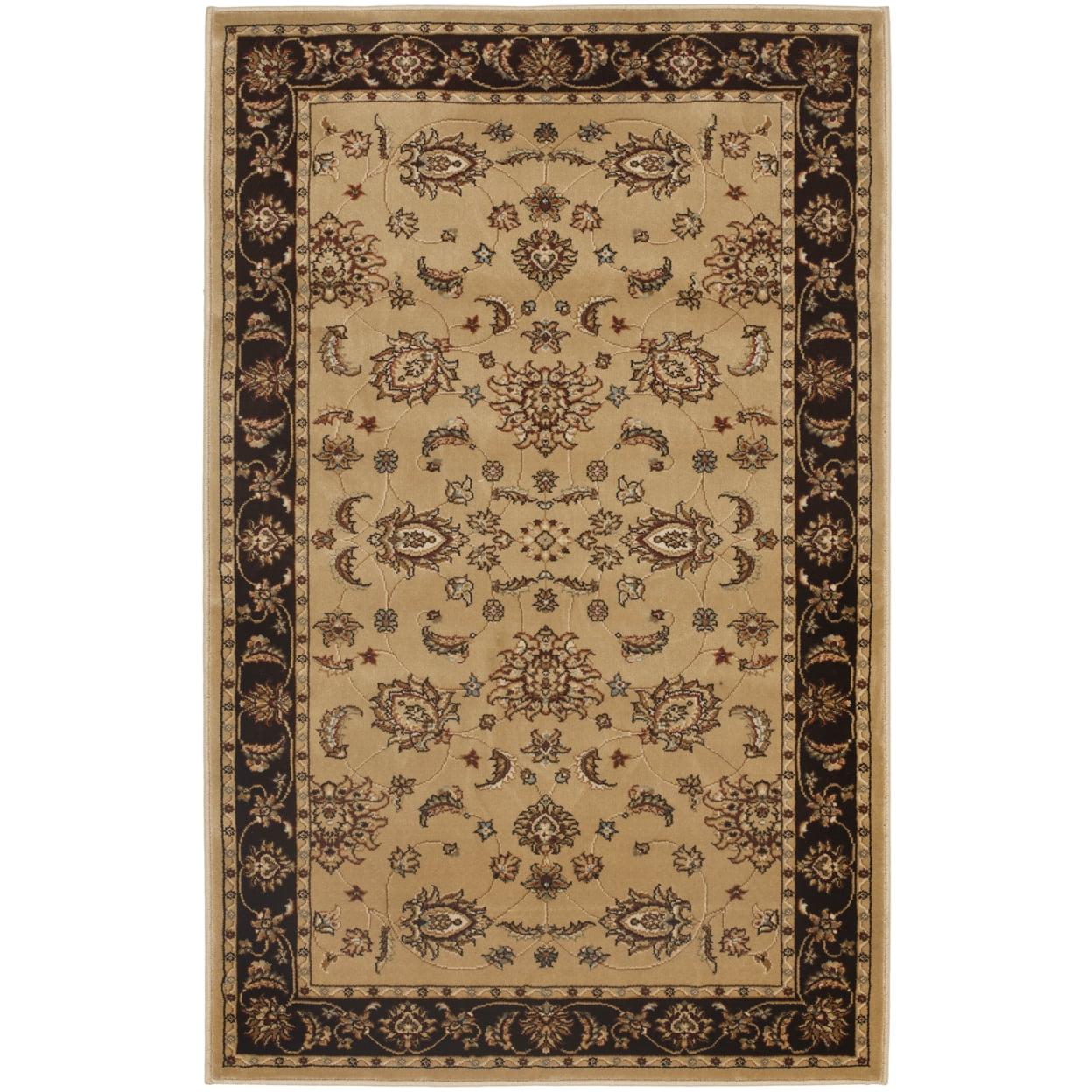 Camel and Brown Rectangular Synthetic Area Rug 64" x 40"