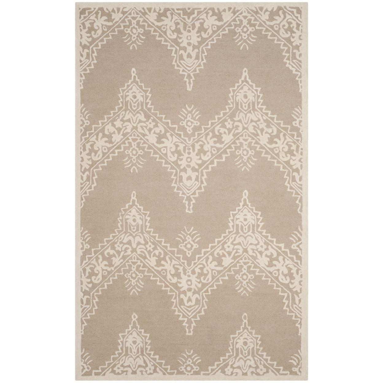 Ivory Elegance Hand-Tufted Wool & Viscose 5' x 8' Area Rug