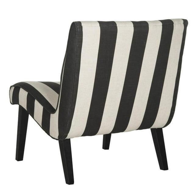SAFAVIEH Mandell Transitional Glam Tufted Chair W/ Buttons, Black/White