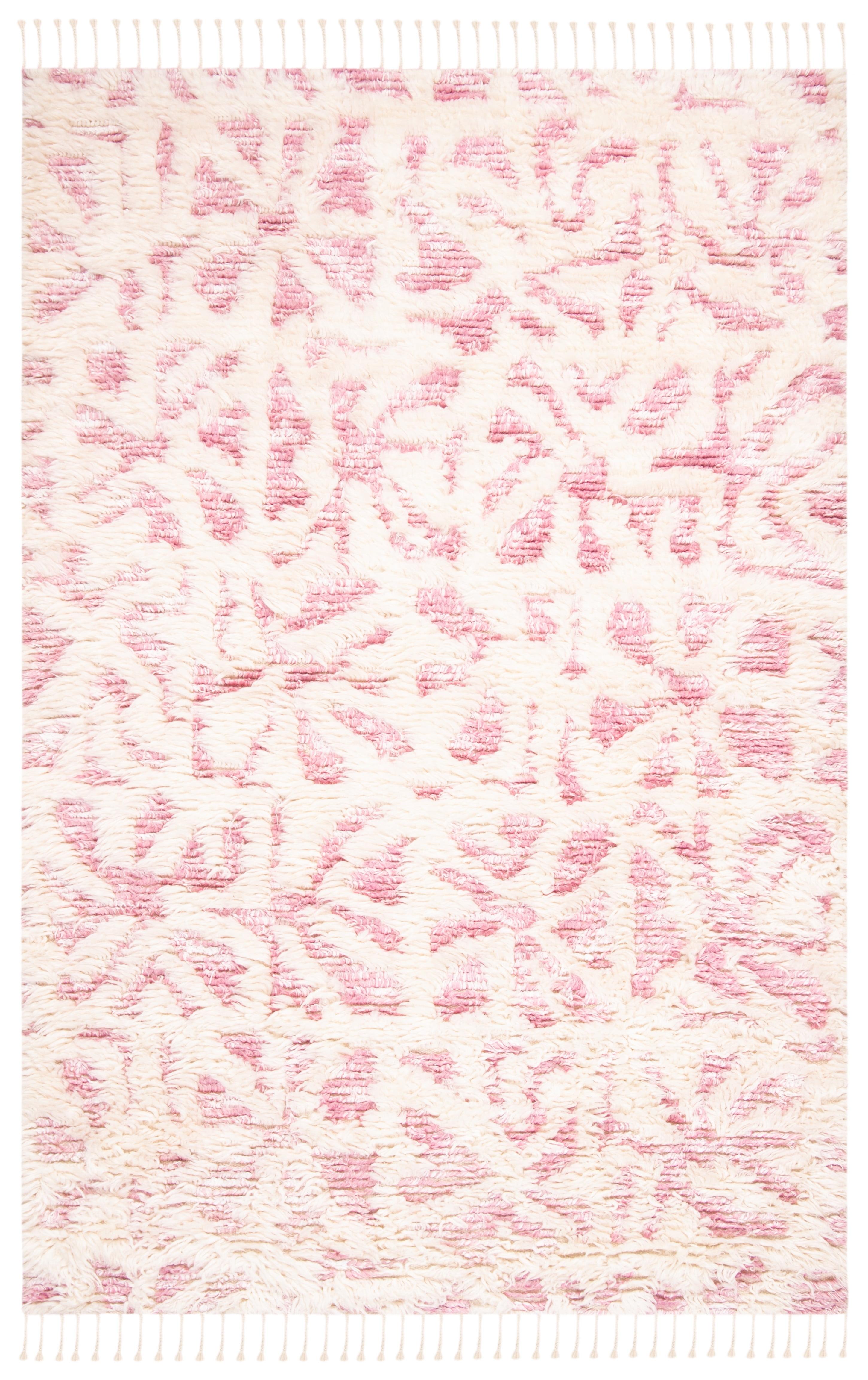 Manhattan MAN460 Hand Knotted Indoor Area Rug - Ivory/Pink - 8'x10' - Safavieh