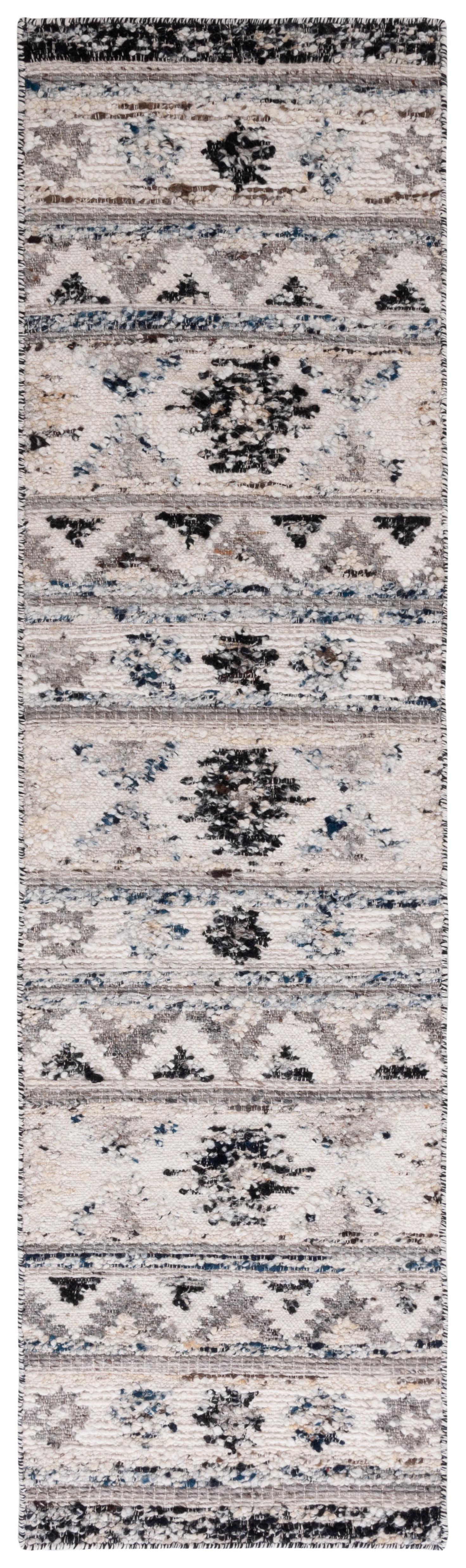 Manhattan MAN353 Hand Woven Runner Rug - Ivory/Black - 2'3"x8' - Safavieh.