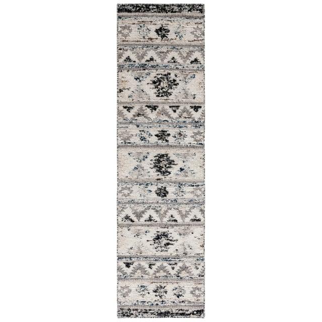 Manhattan MAN353 Hand Woven Runner Rug - Ivory/Black - 2'3"x8' - Safavieh.
