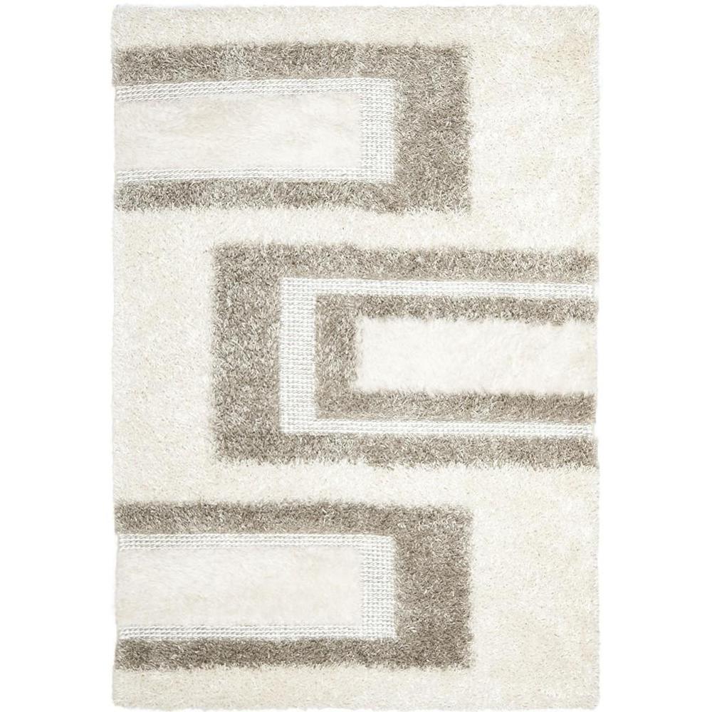 SAFAVIEH Manhattan Jacinda Geometric Area Rug, White/Grey, 6' x 9'