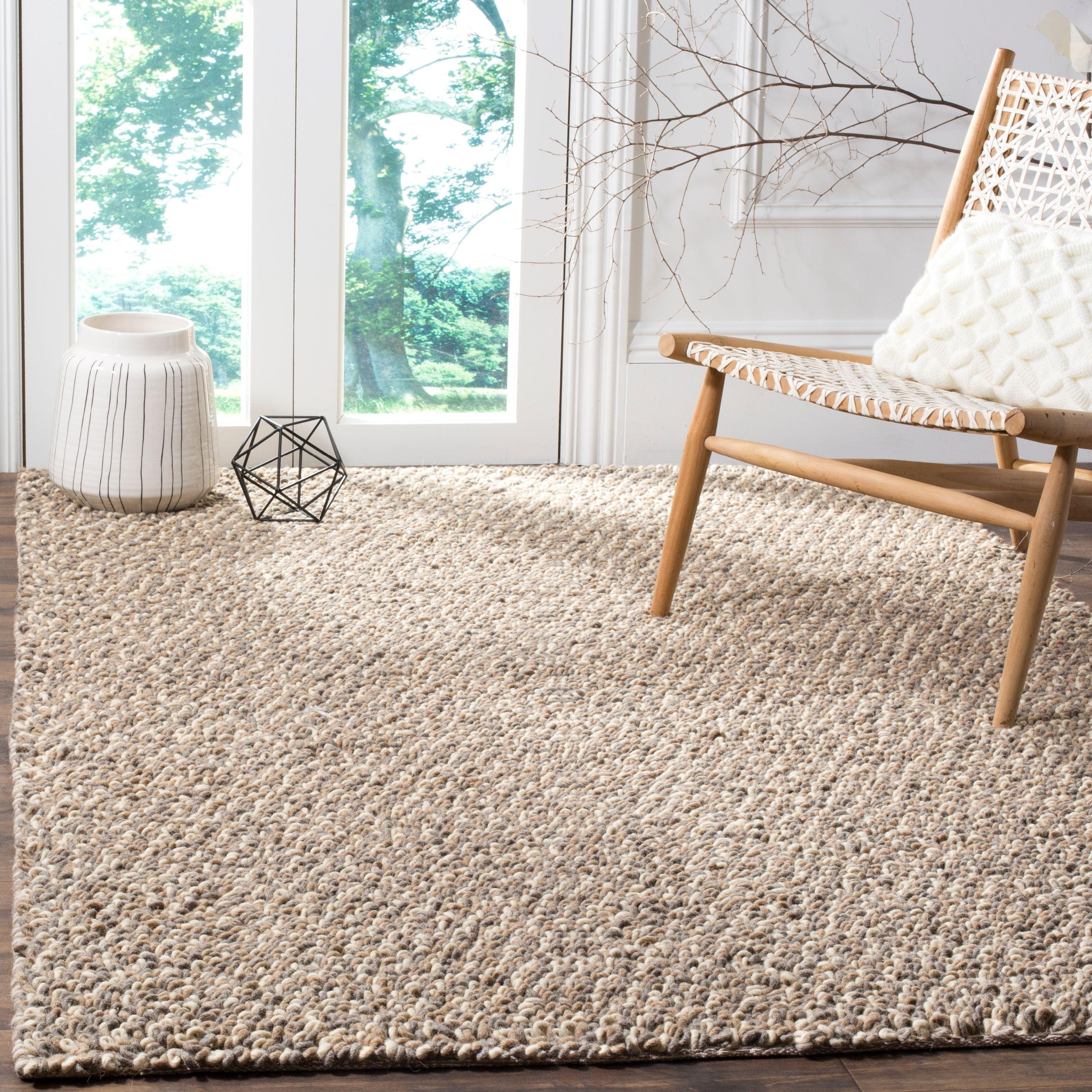 Luxurious Hand-Knotted Gray Shag Wool Blend 6' x 9' Area Rug