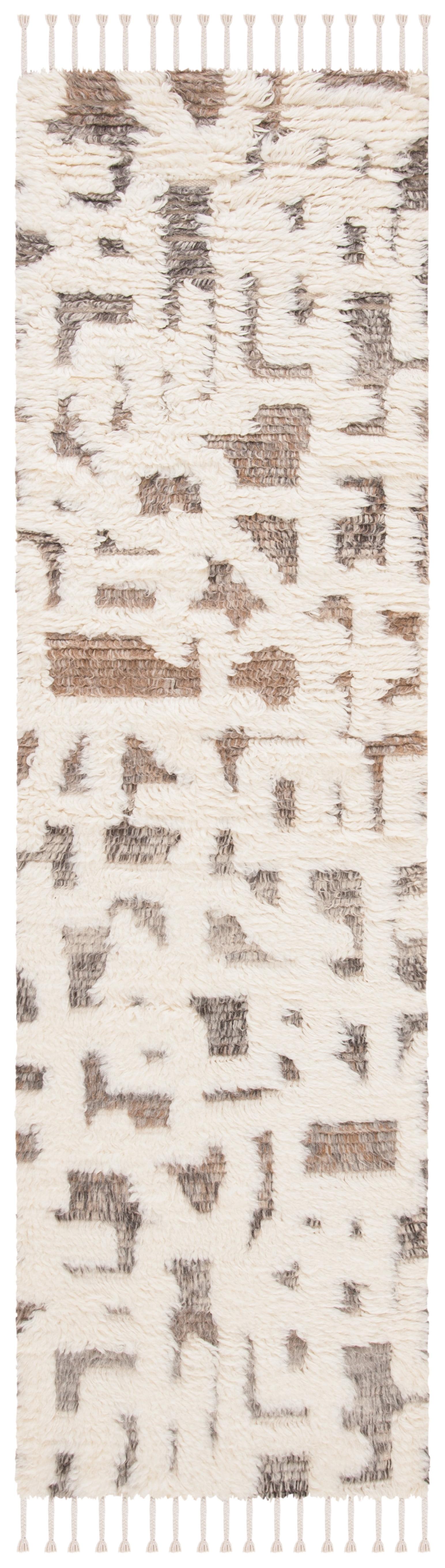 Manhattan MAN458 Hand Knotted Runner Rug - Ivory/Grey - 2'3"x8' - Safavieh.