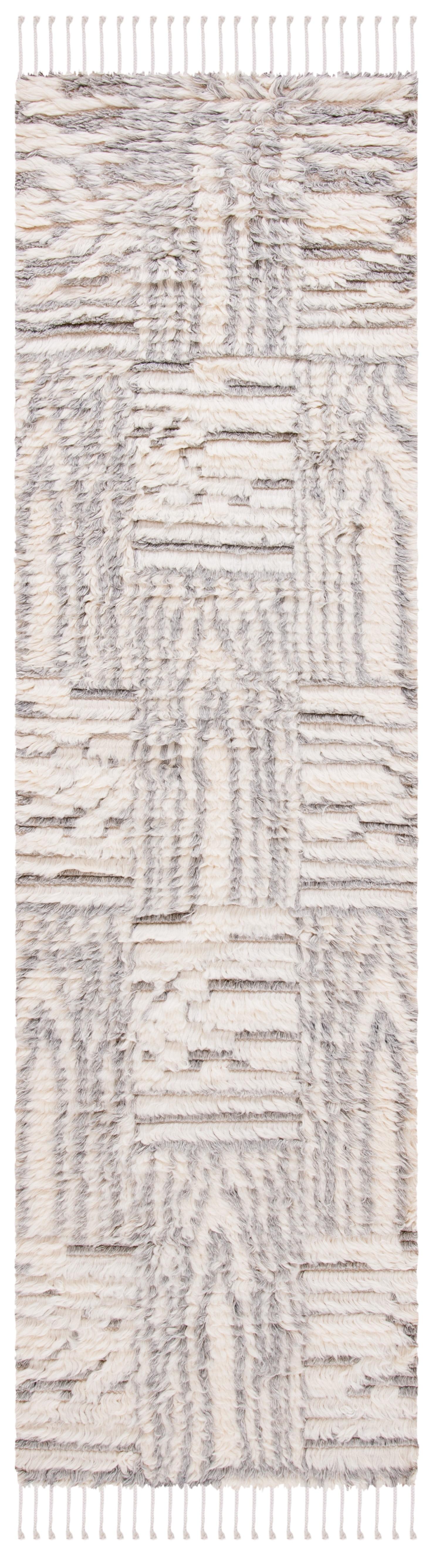 Manhattan MAN464 Hand Knotted Runner Rug - Ivory/Grey - 2'3"x8' - Safavieh.