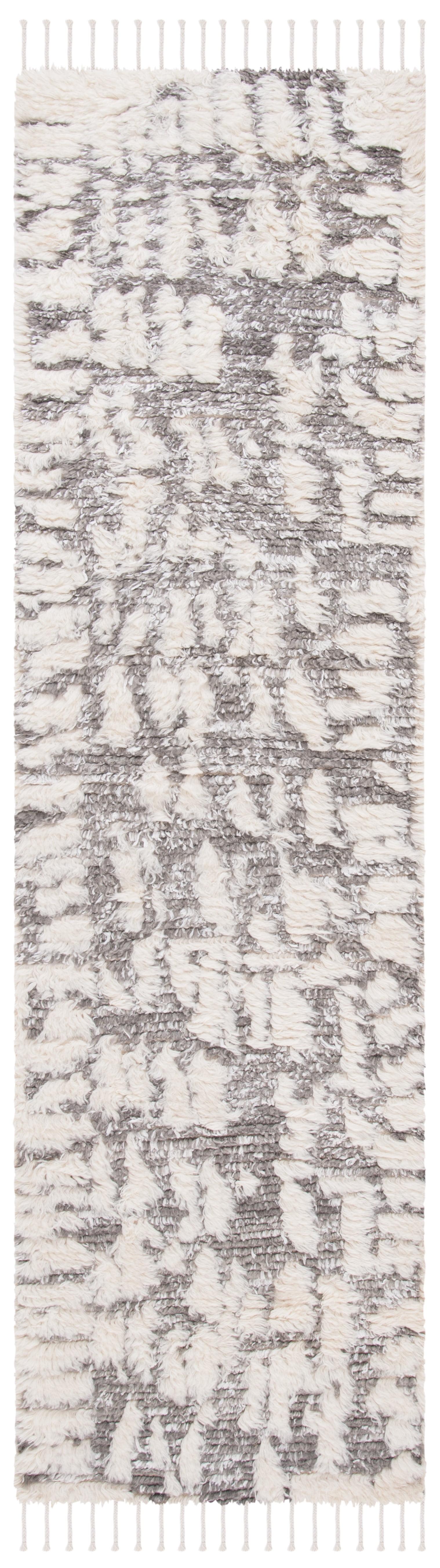 Manhattan MAN469 Hand Knotted Runner Rug - Ivory/Grey - 2'3"x8' - Safavieh.