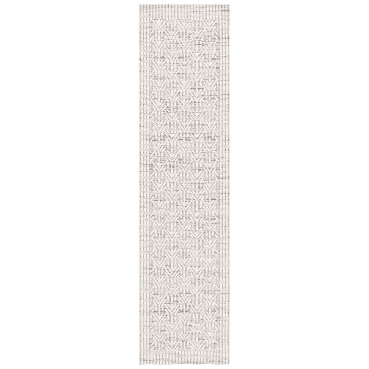 SAFAVIEH Marbella Alease Bordered Runner Rug, Ivory/Beige, 2'3" x 9'