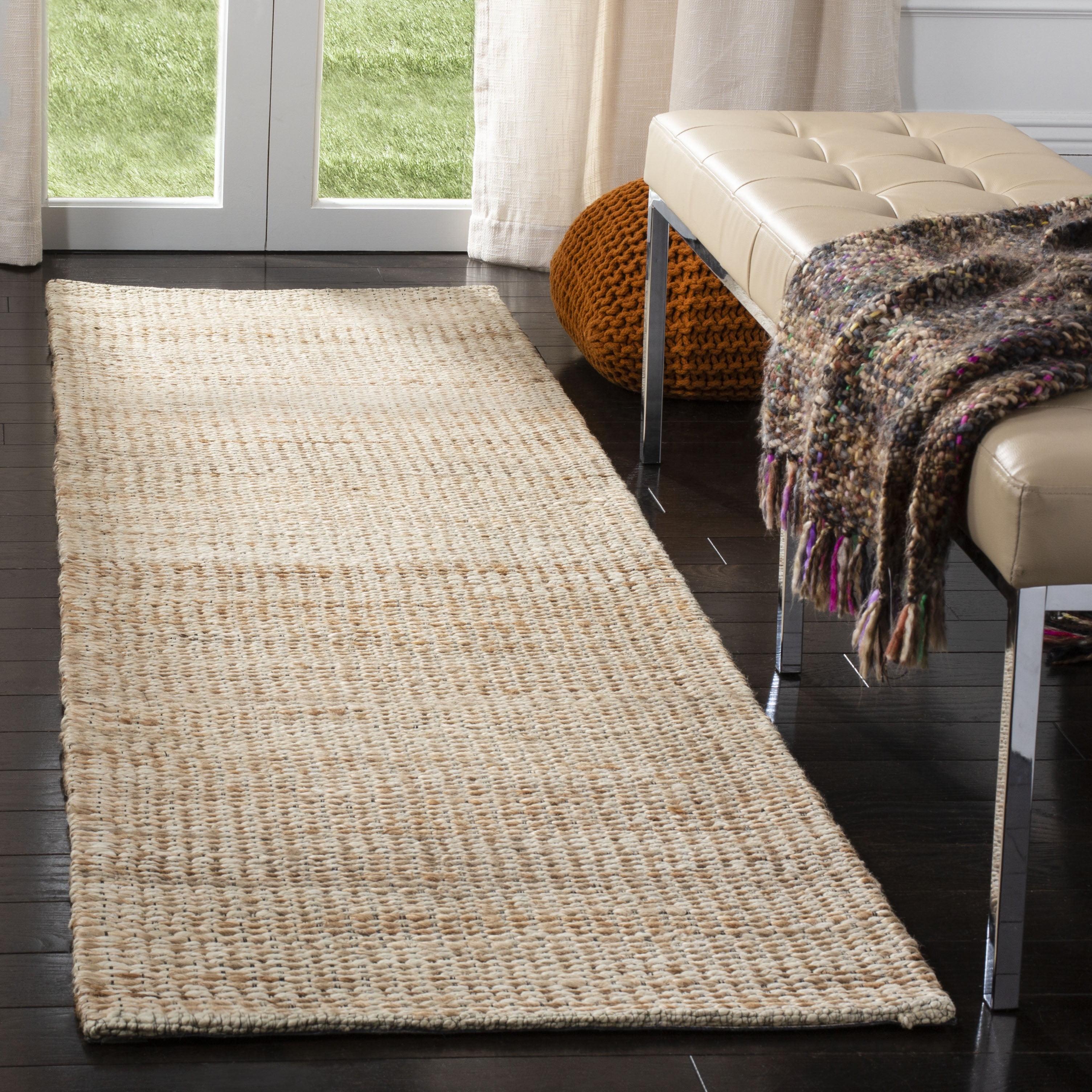 Marbella MRB303 Hand Loomed Indoor Runner Rug - Natural/Ivory - 2'3"x8' - Safavieh