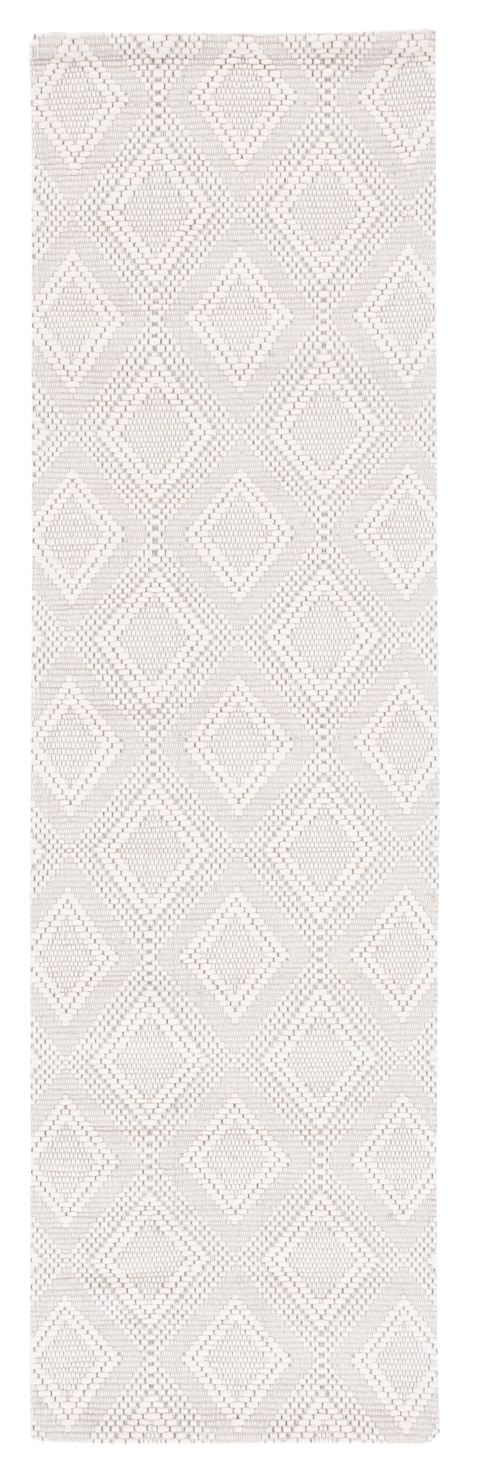 Marbella Ivory Flat Woven Wool Runner Rug, 2'3" x 8'