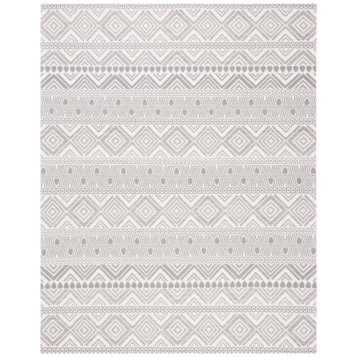 Marbella Gray Hand Woven Geometric Wool Area Rug