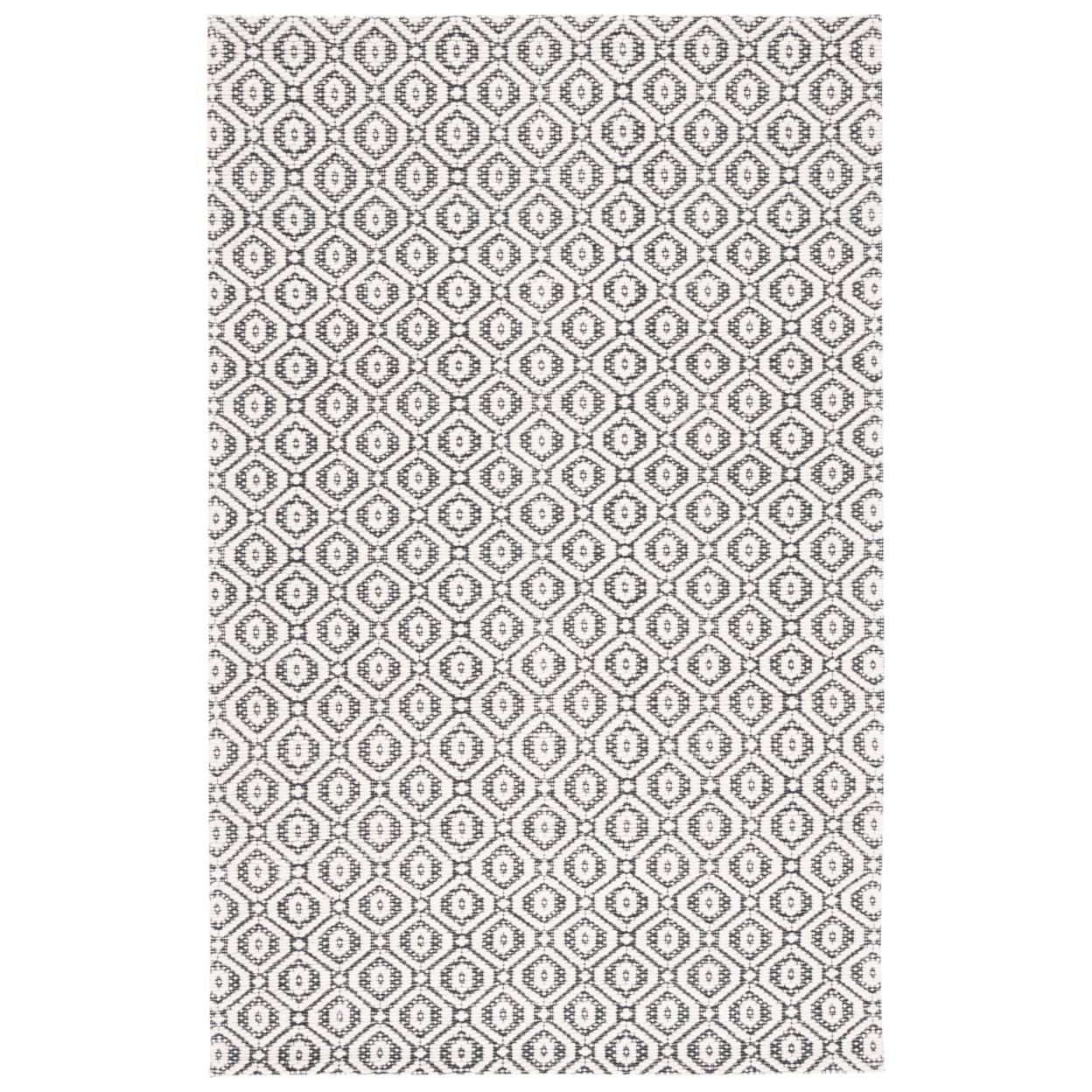Marbella MRB325 Hand Woven Area Rug - Black/Ivory - 3'x5' - Safavieh.