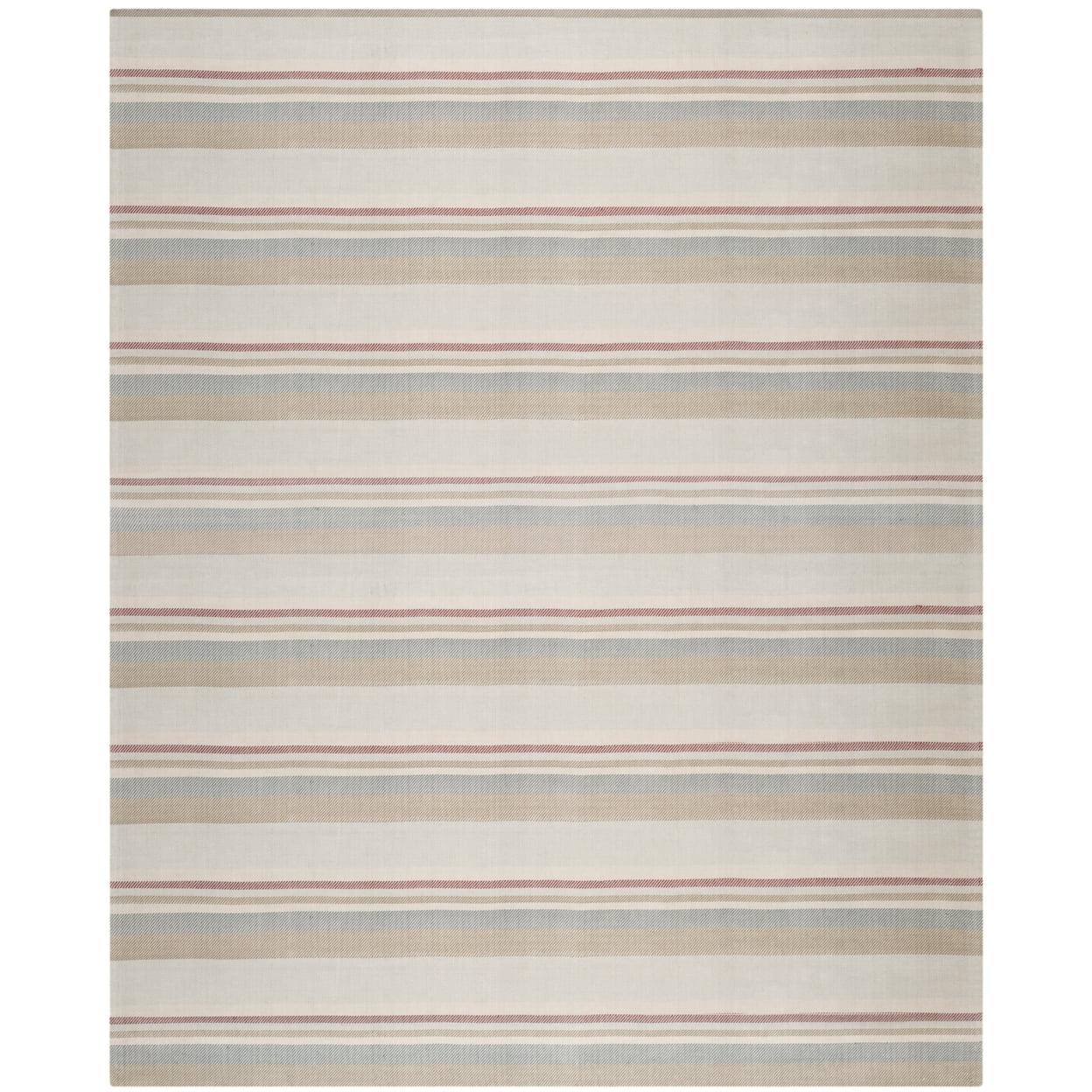 Marbella 6' x 9' Blue and Beige Handwoven Wool Area Rug