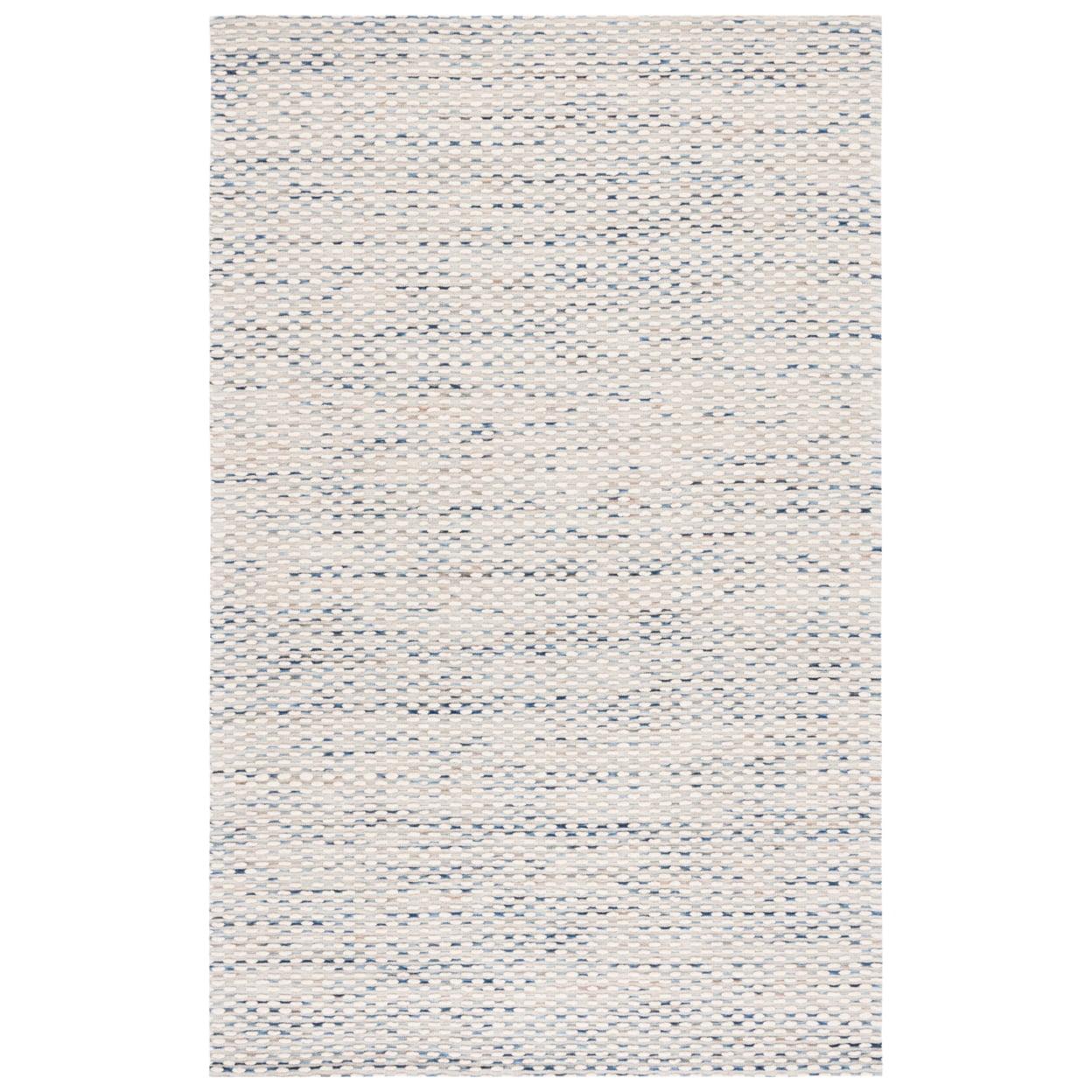 Marbella MRB158 Hand Woven Indoor Area Rug - White/Navy - 6'x6' - Safavieh