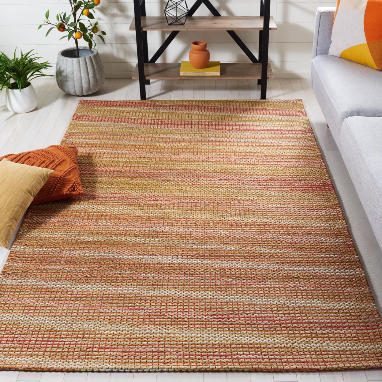 Marbella MRB851 Hand Loomed Area Rug - Natural/Red - 5'x8' - Safavieh.