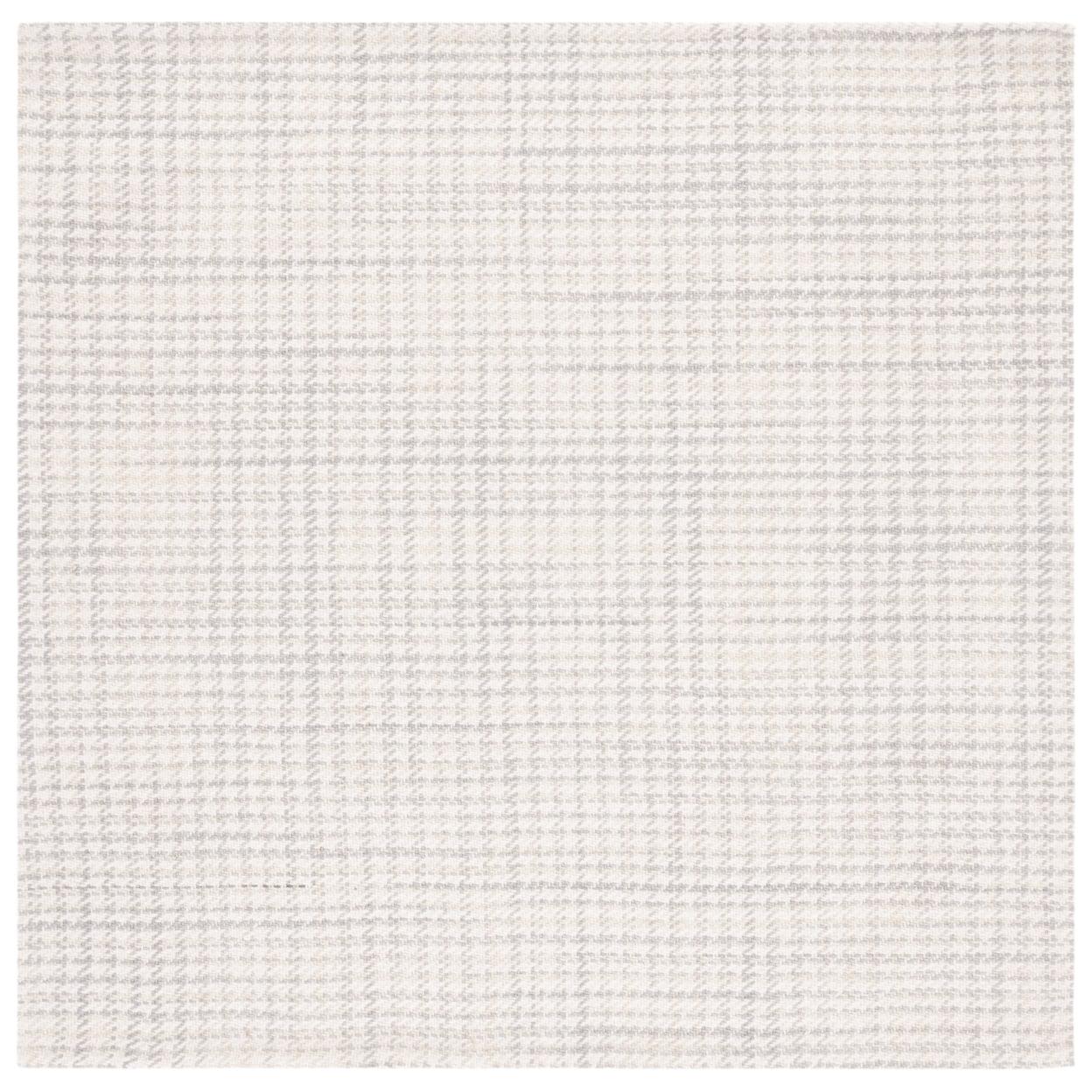 Marbella MRB319 Hand Woven Indoor Area Rug - Grey/Ivory - 6'x6' - Safavieh