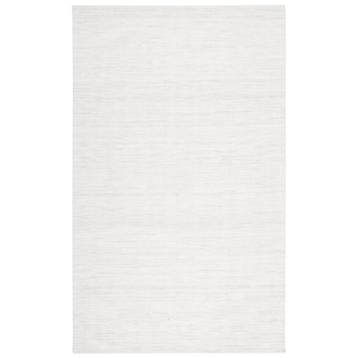 Ivory Geometric Handwoven Wool-Viscose 8' x 10' Area Rug