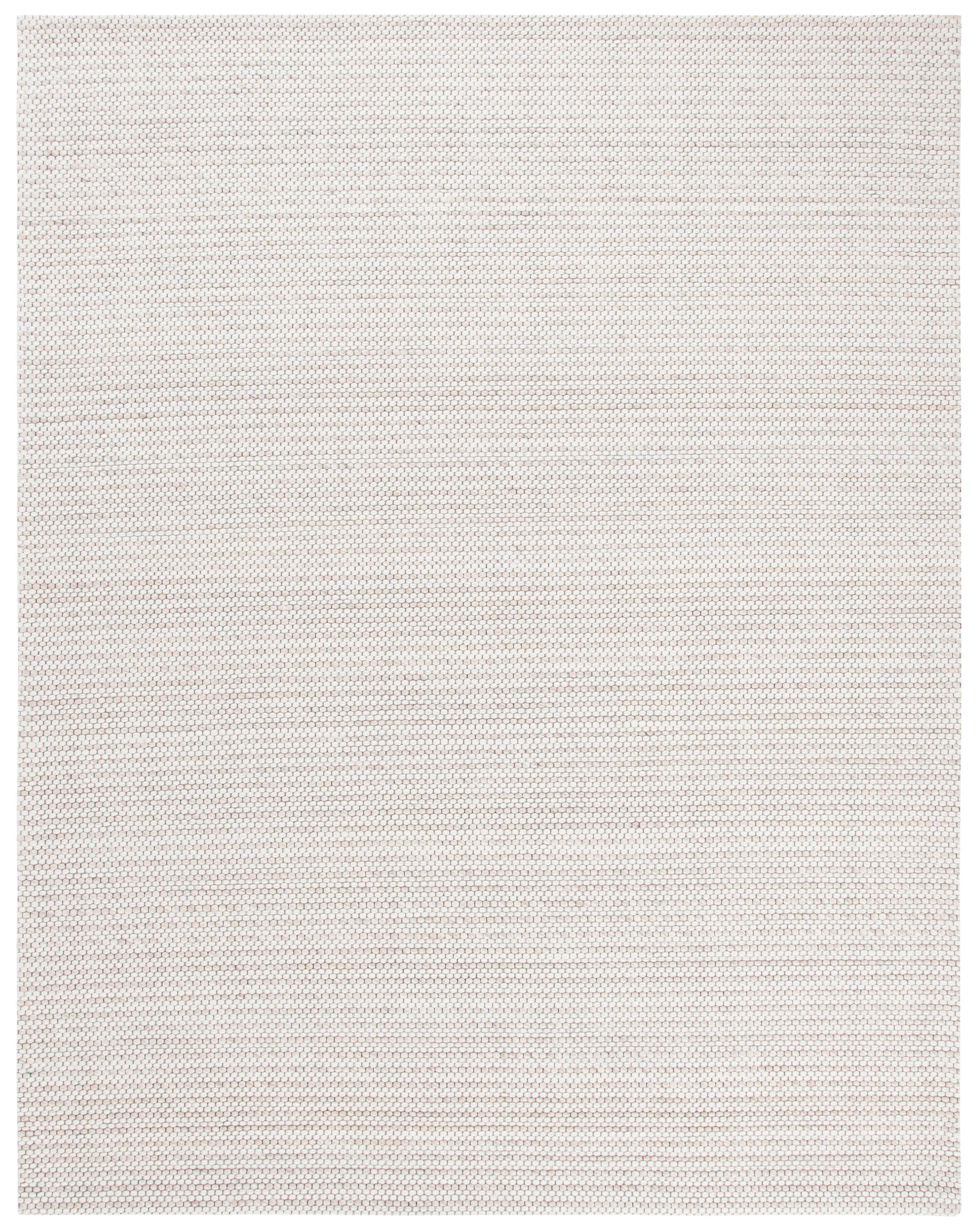 Ivory and Light Brown Flat Woven Wool Area Rug, 8' x 10'