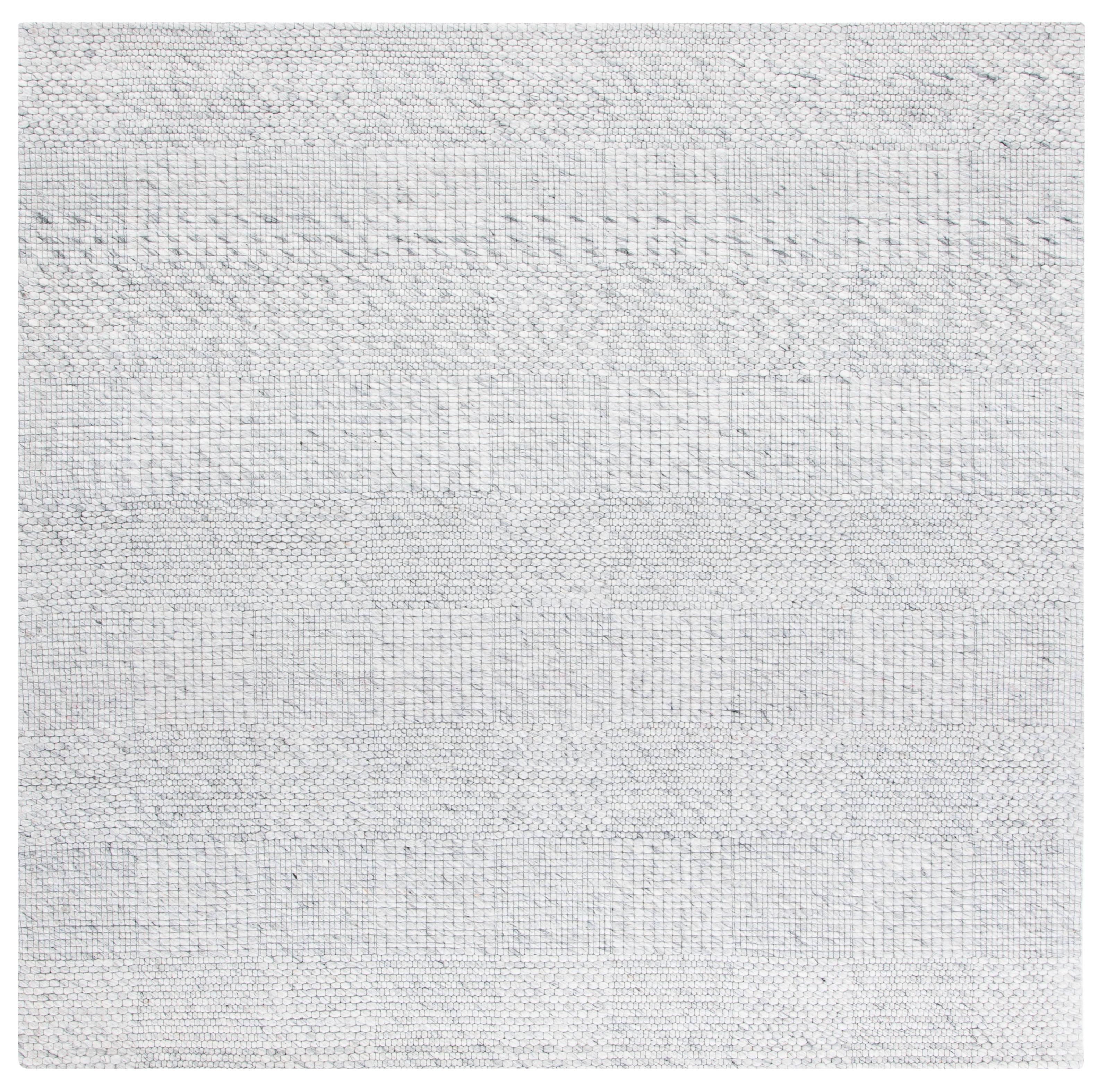 Marbella 6' x 6' Square Light Gray Wool Rug