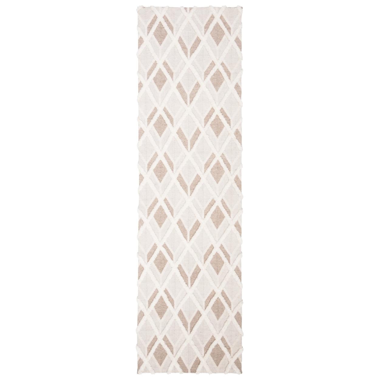 SAFAVIEH Marbella Melyssa Geometric Diamonds Runner Rug, Beige/Ivory, 2'3" x 8'