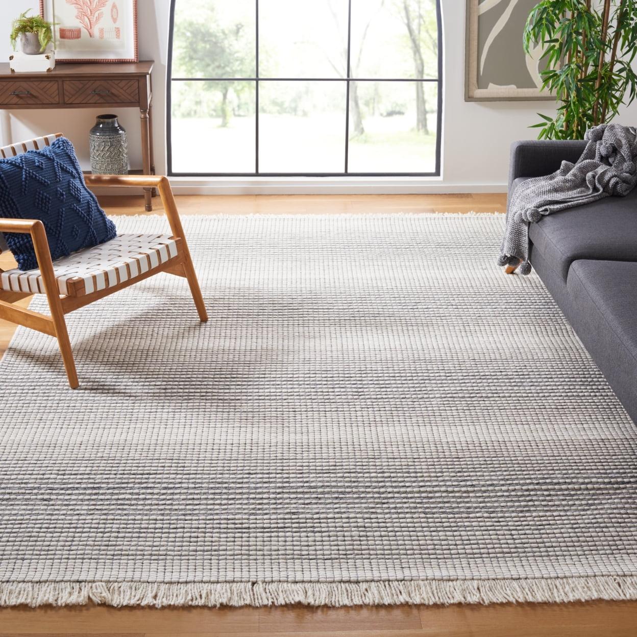 Marbella Hand Woven Wool With Cotton Cloth Backing Striped Rug