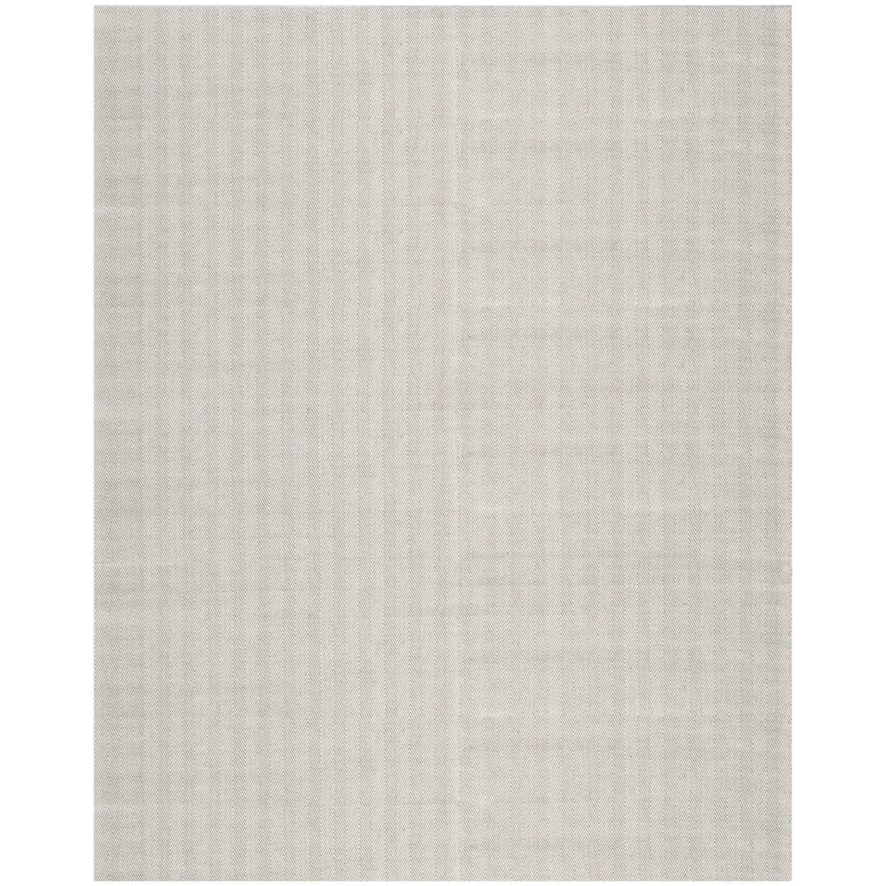 Gray Flat Woven Handmade Wool Viscose 6' x 9' Area Rug