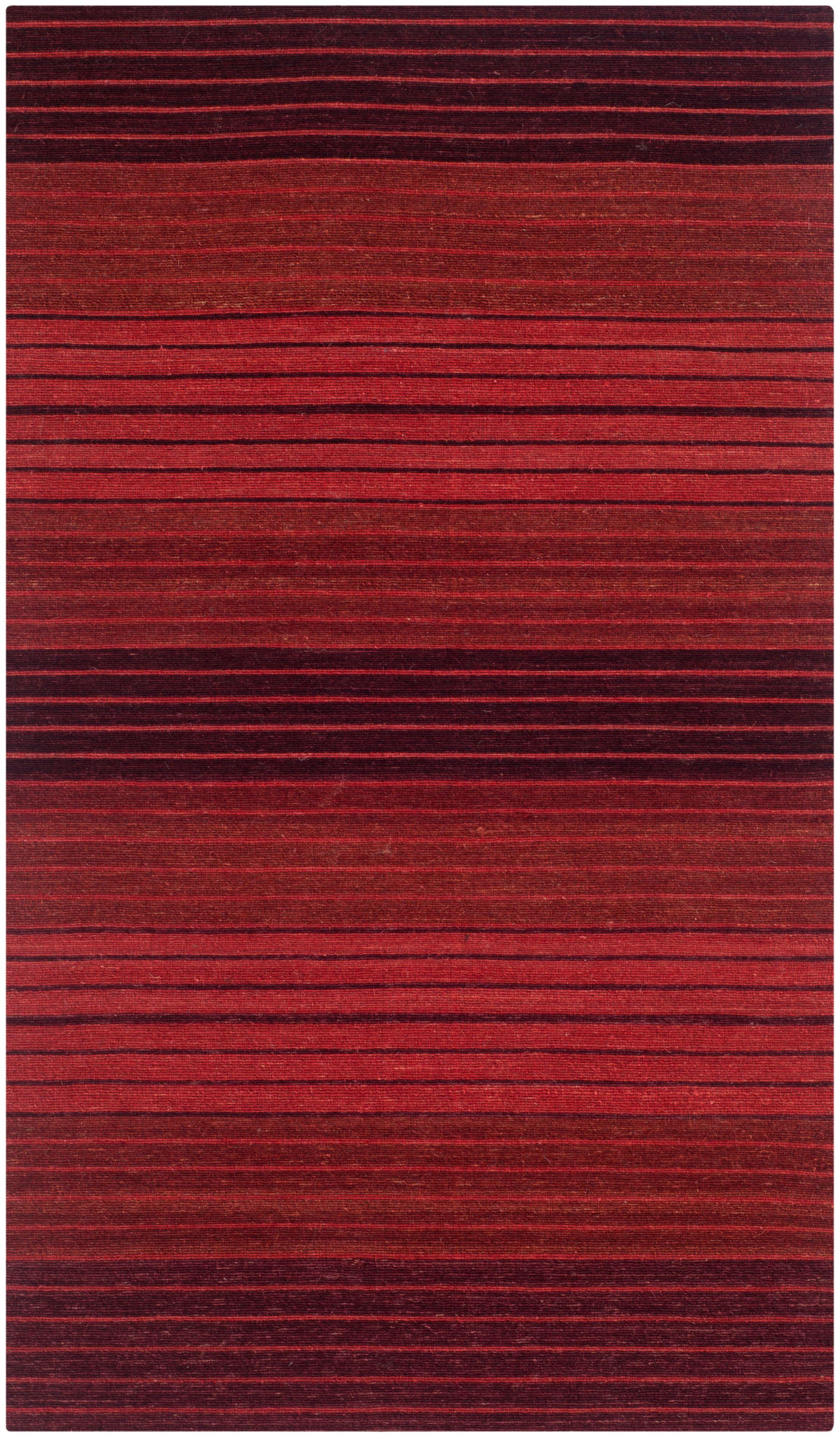 Handmade Red Wool Flat Woven Rectangular Rug 2'3" x 4'