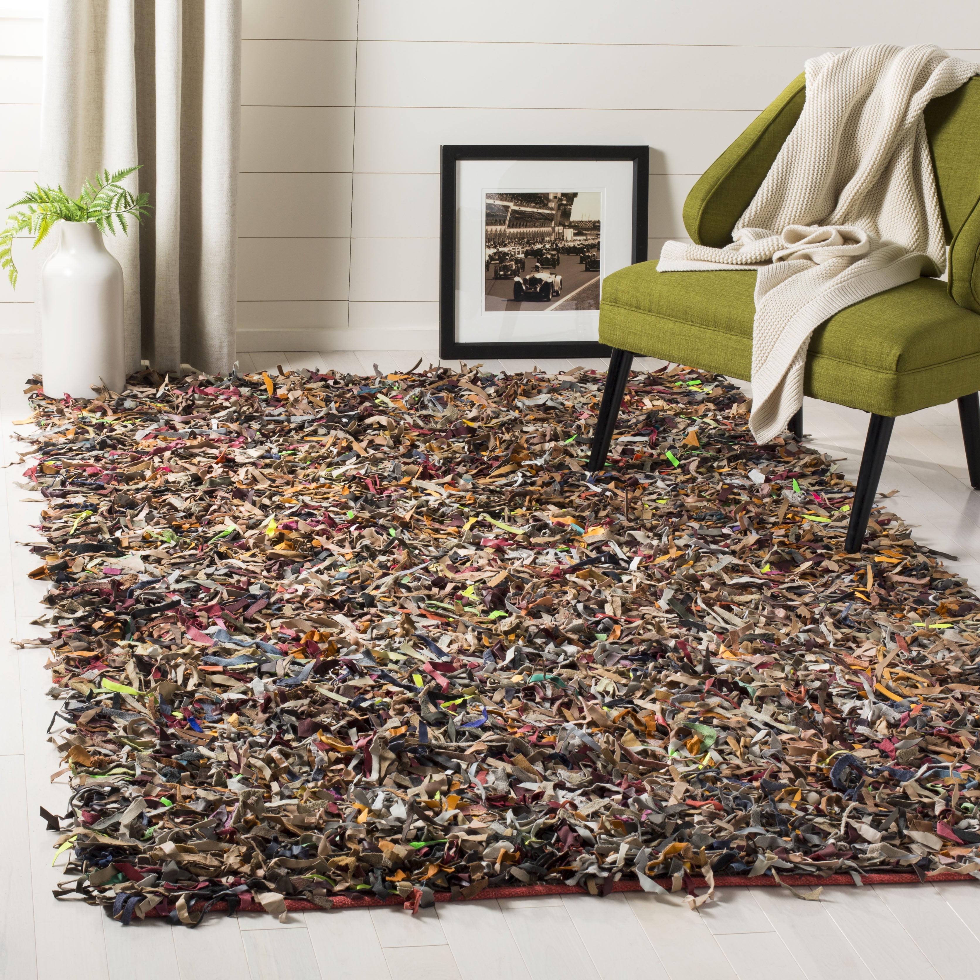 Leather Shag LSG511 Hand Woven Rugs - Safavieh