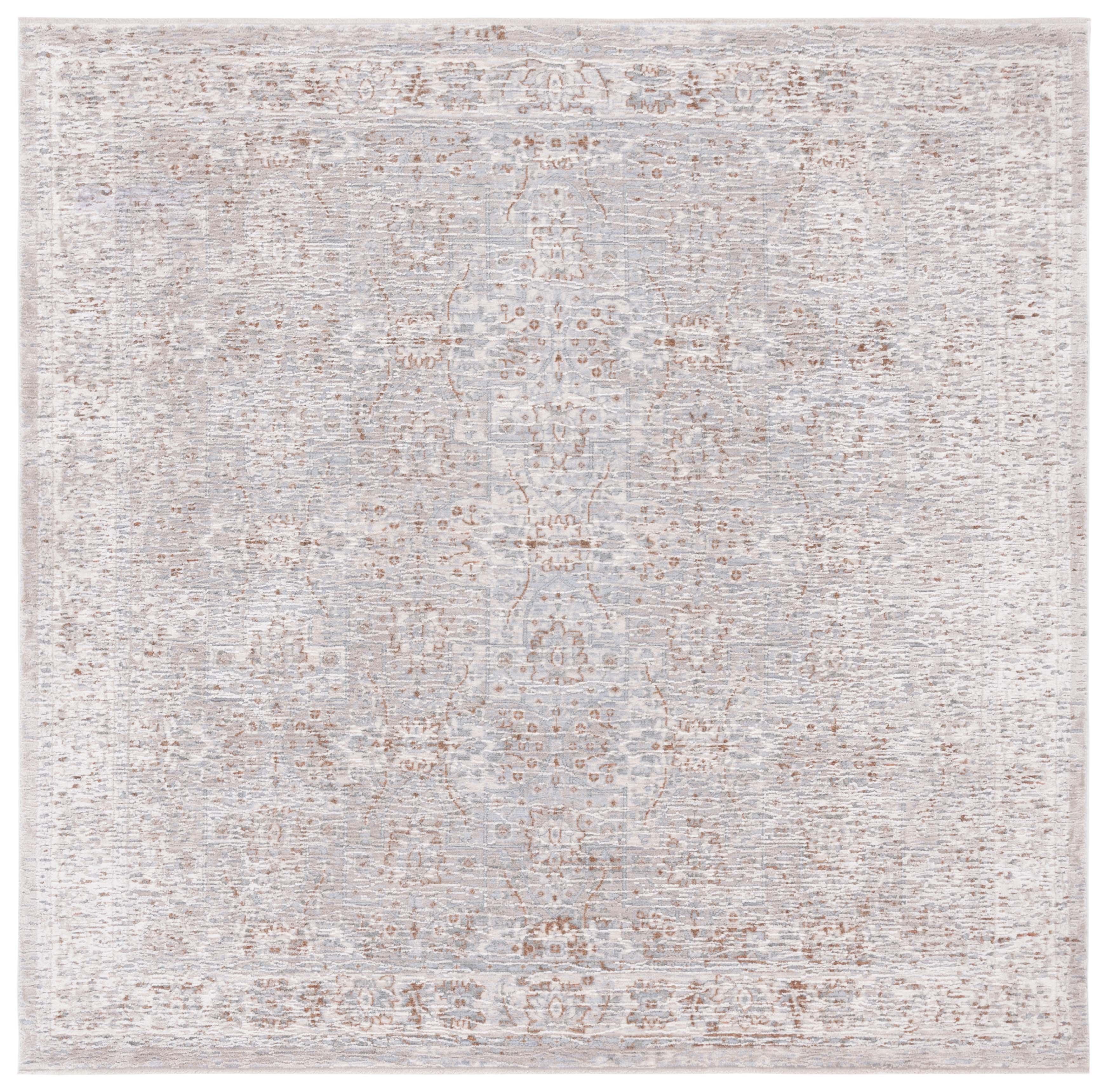 Marmara MRM302 Power Loomed Area Rug - Beige/Blue Rust - 6'7"x6'7" - Safavieh.