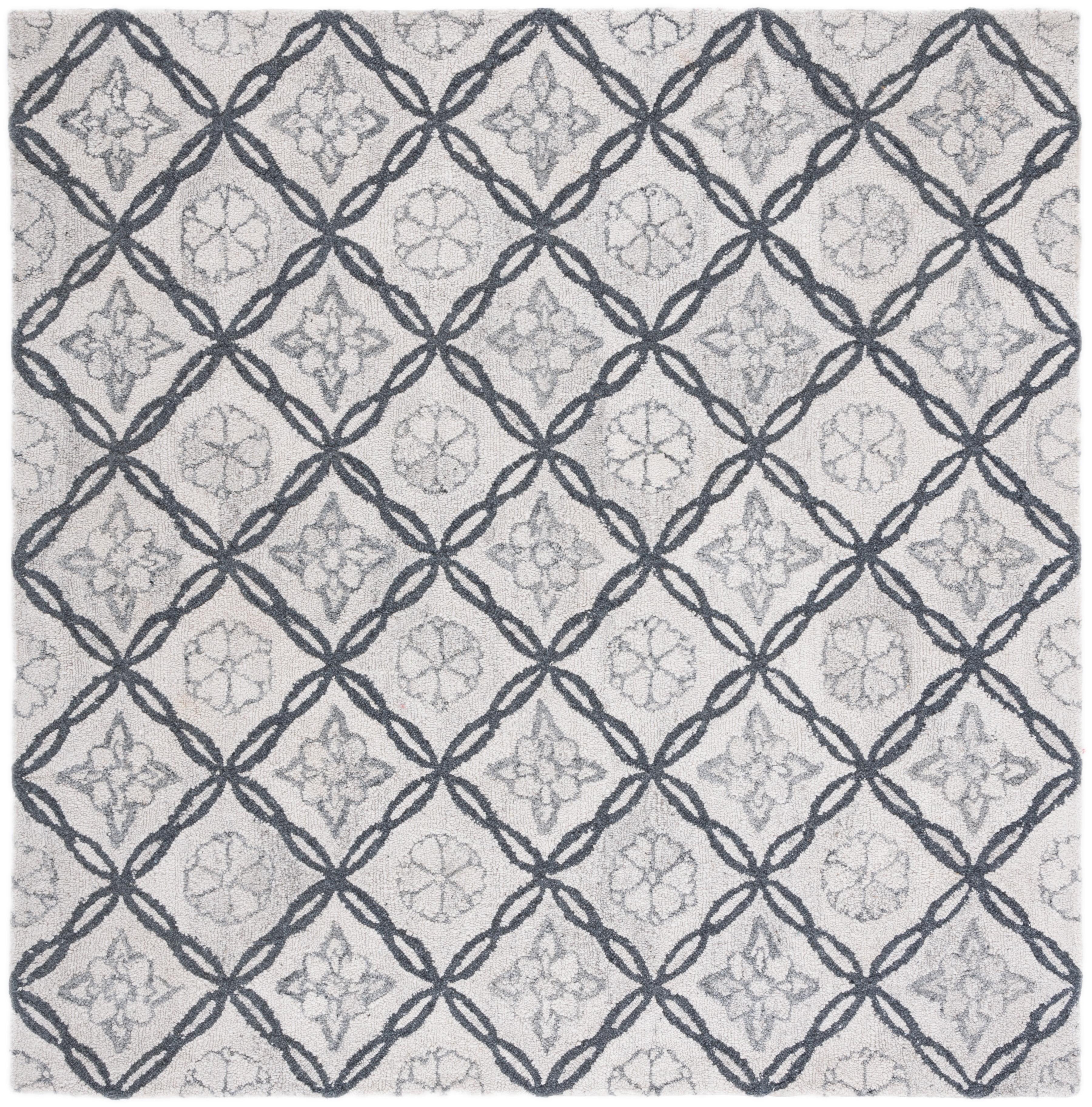 Marquee MRQ118 Hand Tufted Indoor Area Rug - Ivory/Grey - 6'x6' - Safavieh