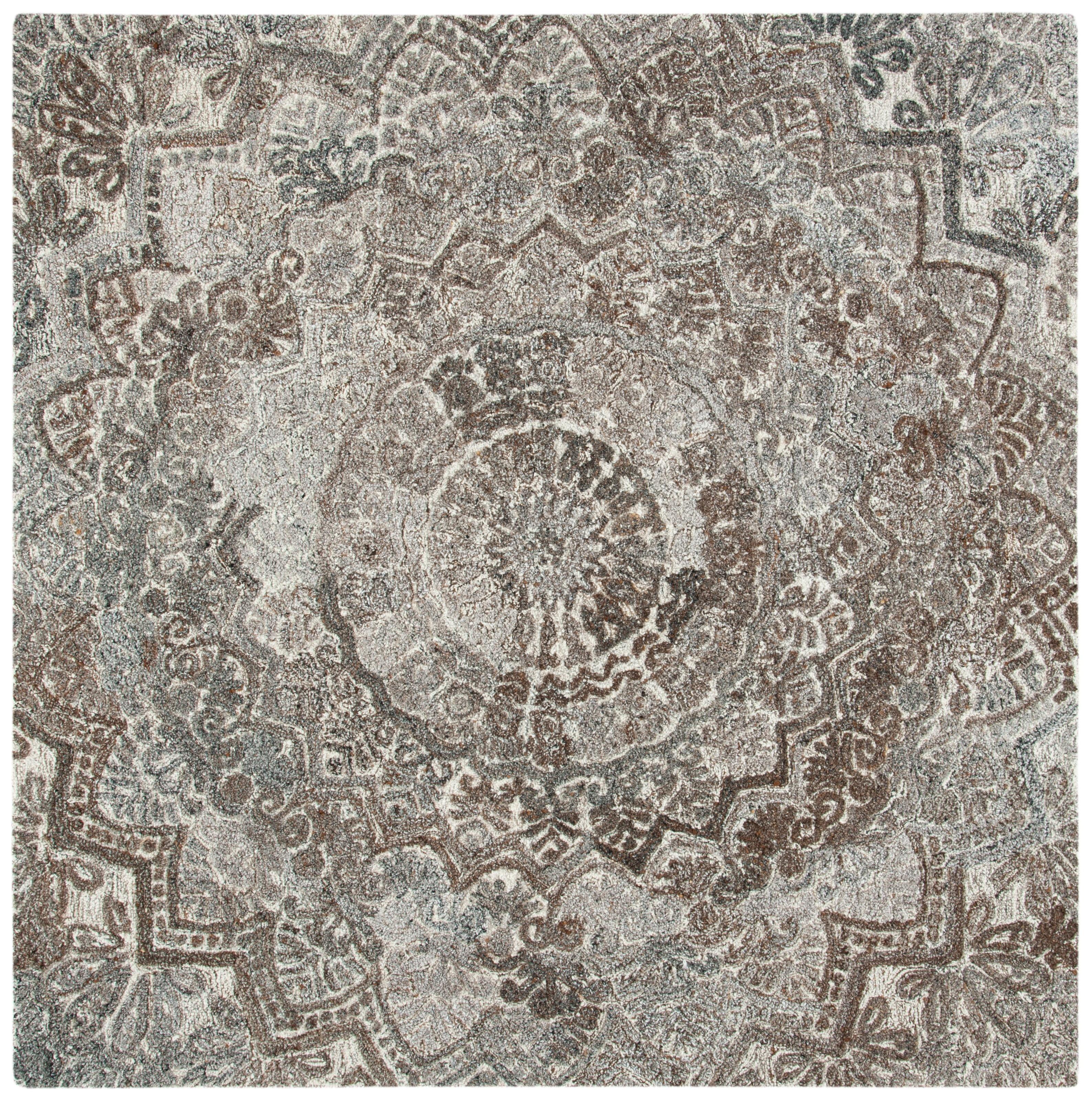 Marquee MRQ110 Hand Tufted Indoor Area Rug - Grey/Ivory - 8'x8' - Safavieh