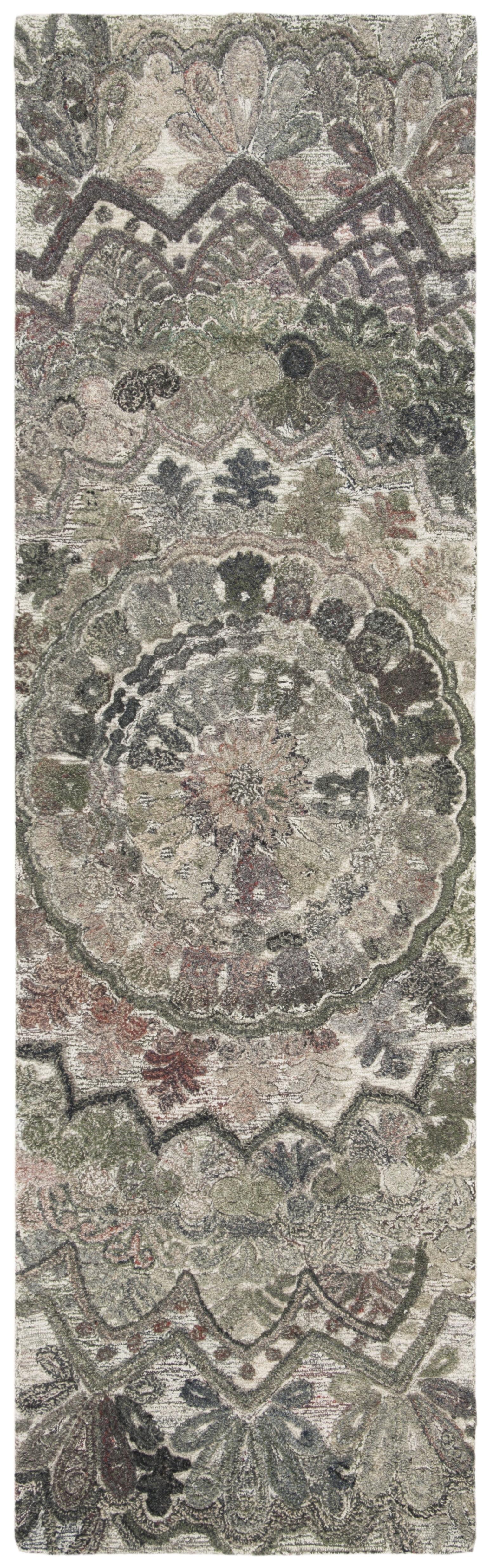 SAFAVIEH Marquee Georgiana Floral Runner Rug, Grey/Multi, 2'3" x 6'