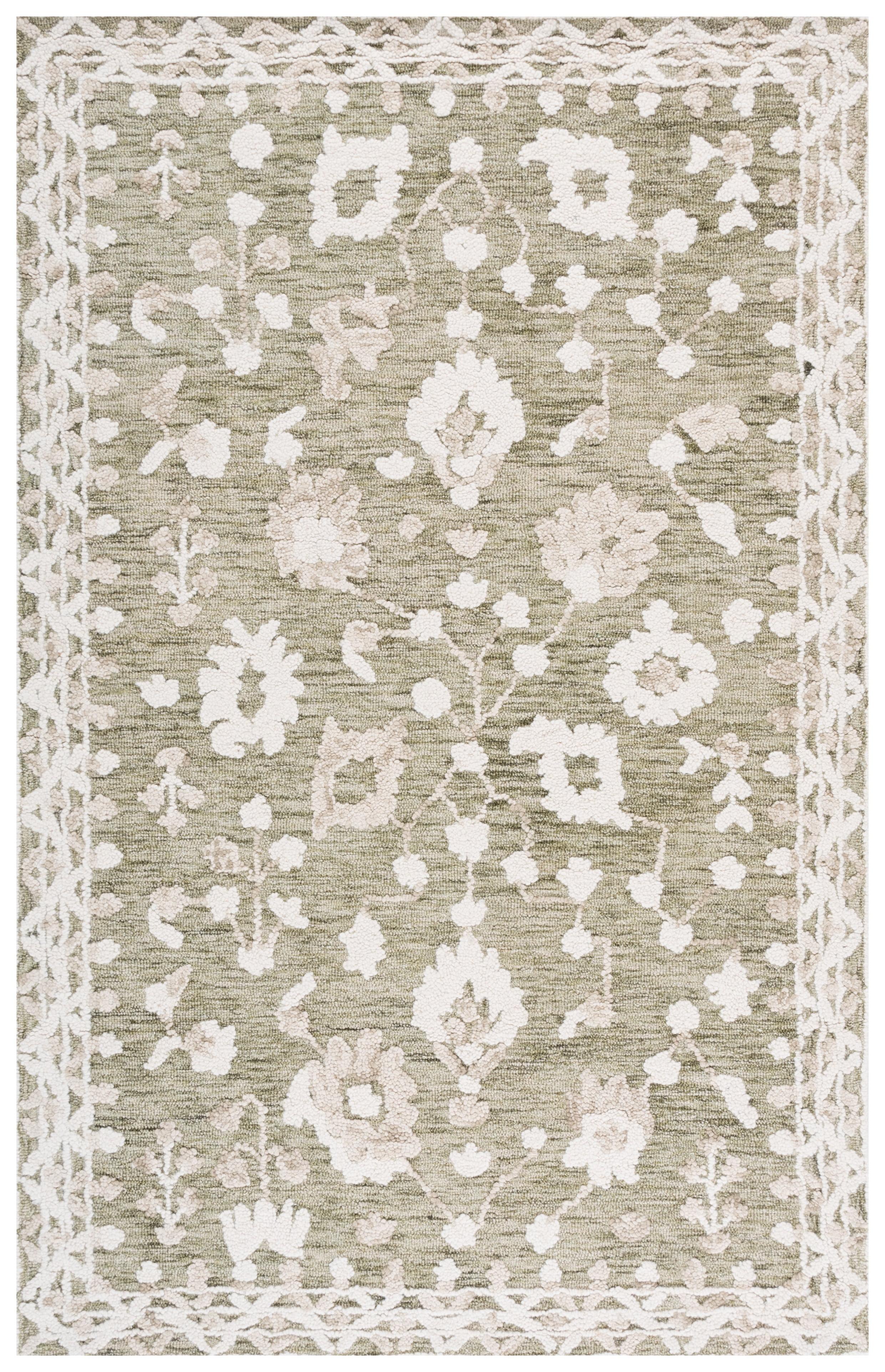 SAFAVIEH Marquee Miah Medallion Area Rug, Green/Ivory, 4' x 6'