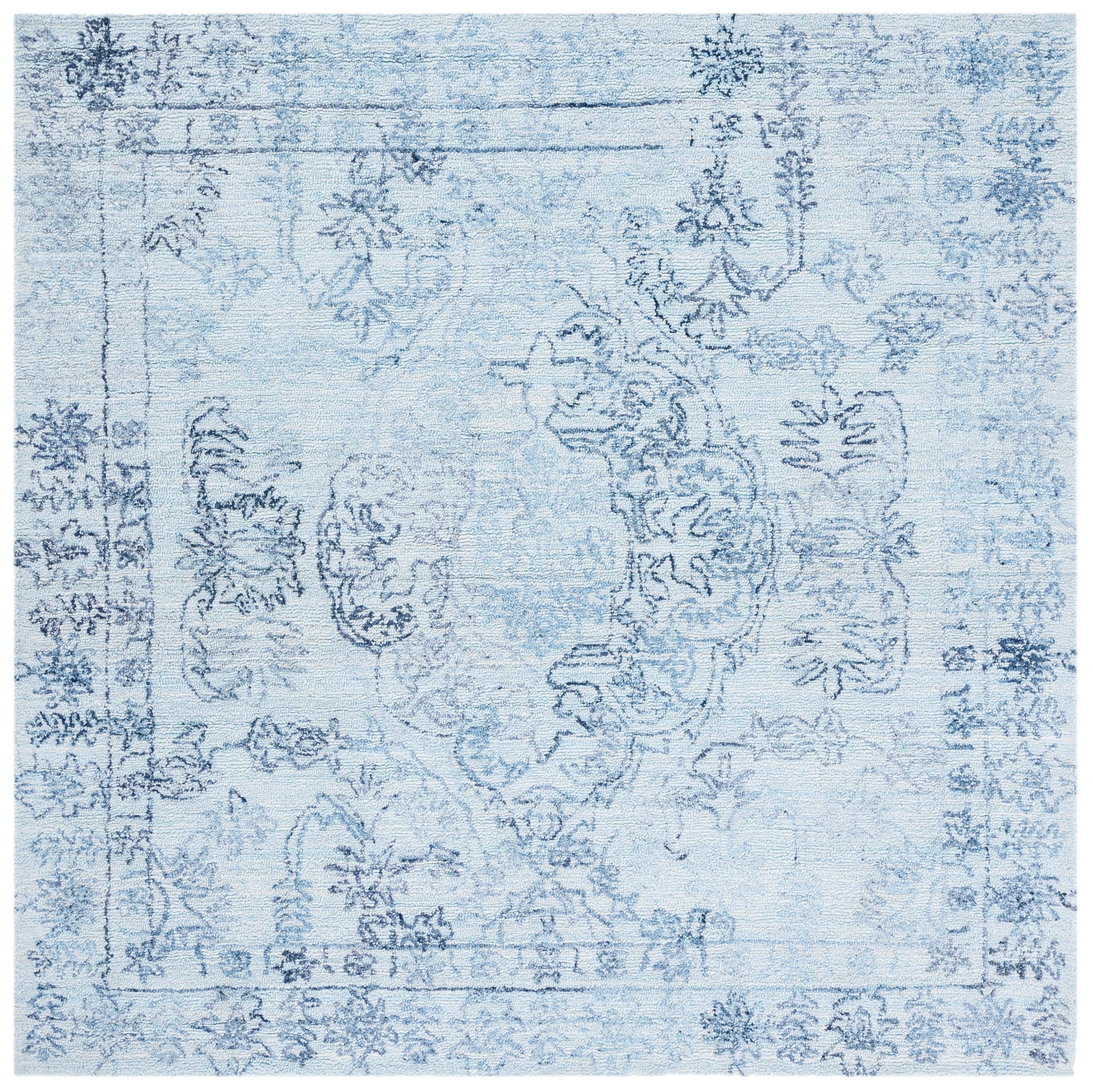 Marquee MRQ112 Hand Tufted Indoor Area Rug - Light Blue/Navy - 6'x6' - Safavieh