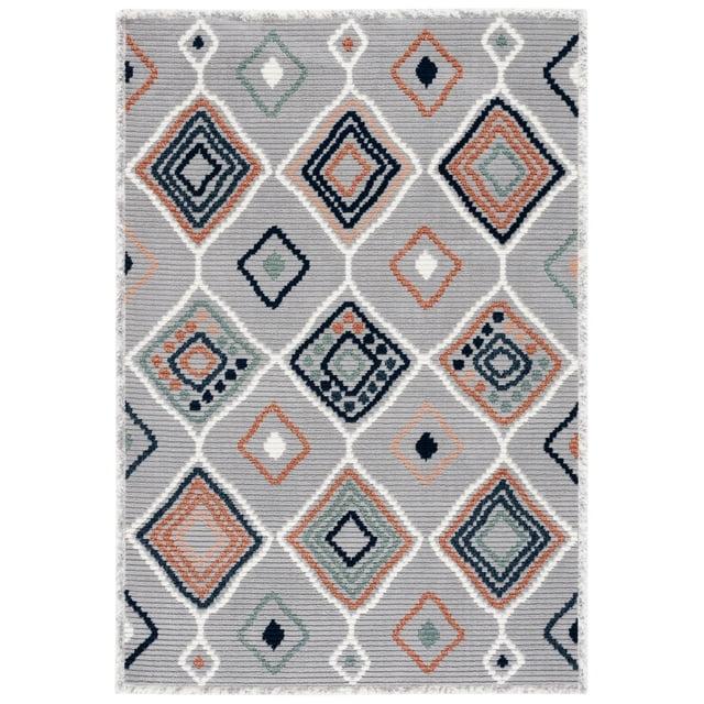 Marrakesh MRK608 Power Loomed Area Rug - Gray/Blue Rust - 5'3"x7'6" - Safavieh.