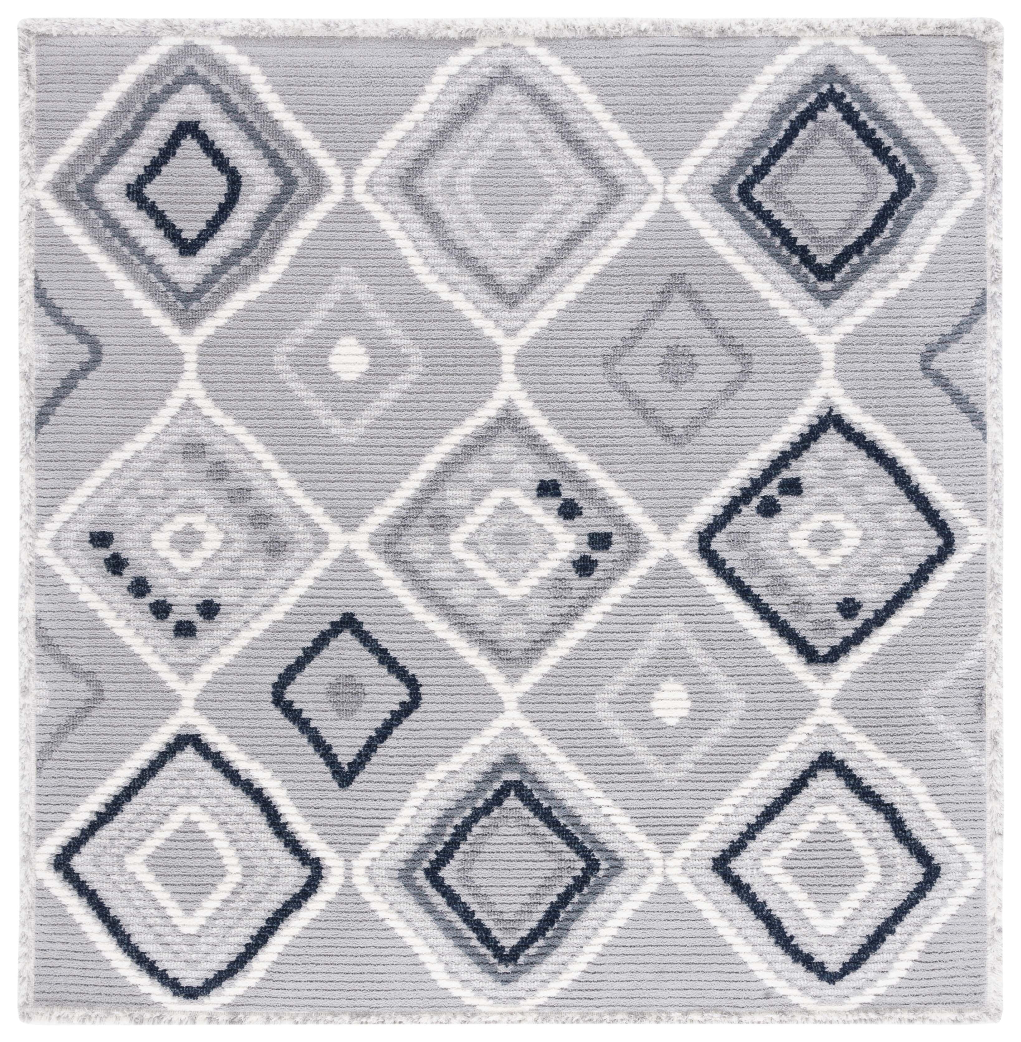 Marrakesh MRK608 Power Loomed Area Rug - Gray/Light Gray - 6'7"x6'7" - Safavieh.