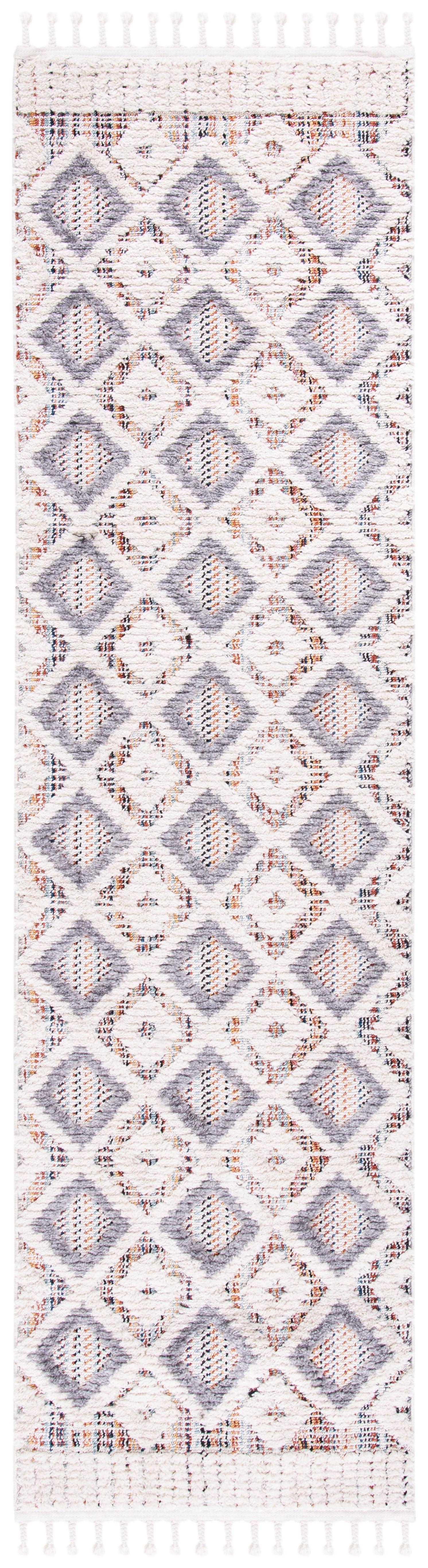 Marrakesh Gray and Multi Synthetic Runner Rug